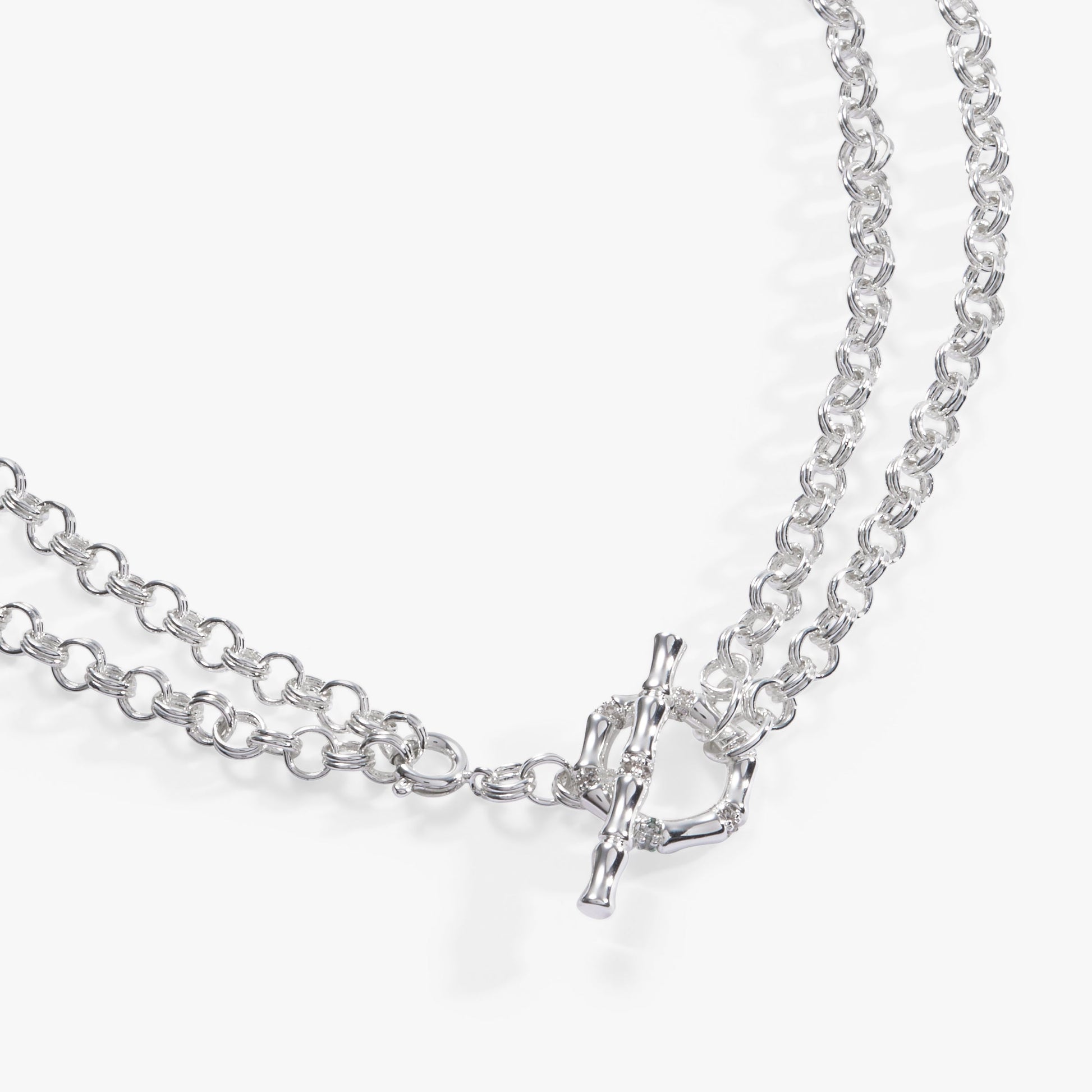 Bamboo Convertible Necklace or Bracelet Silver
