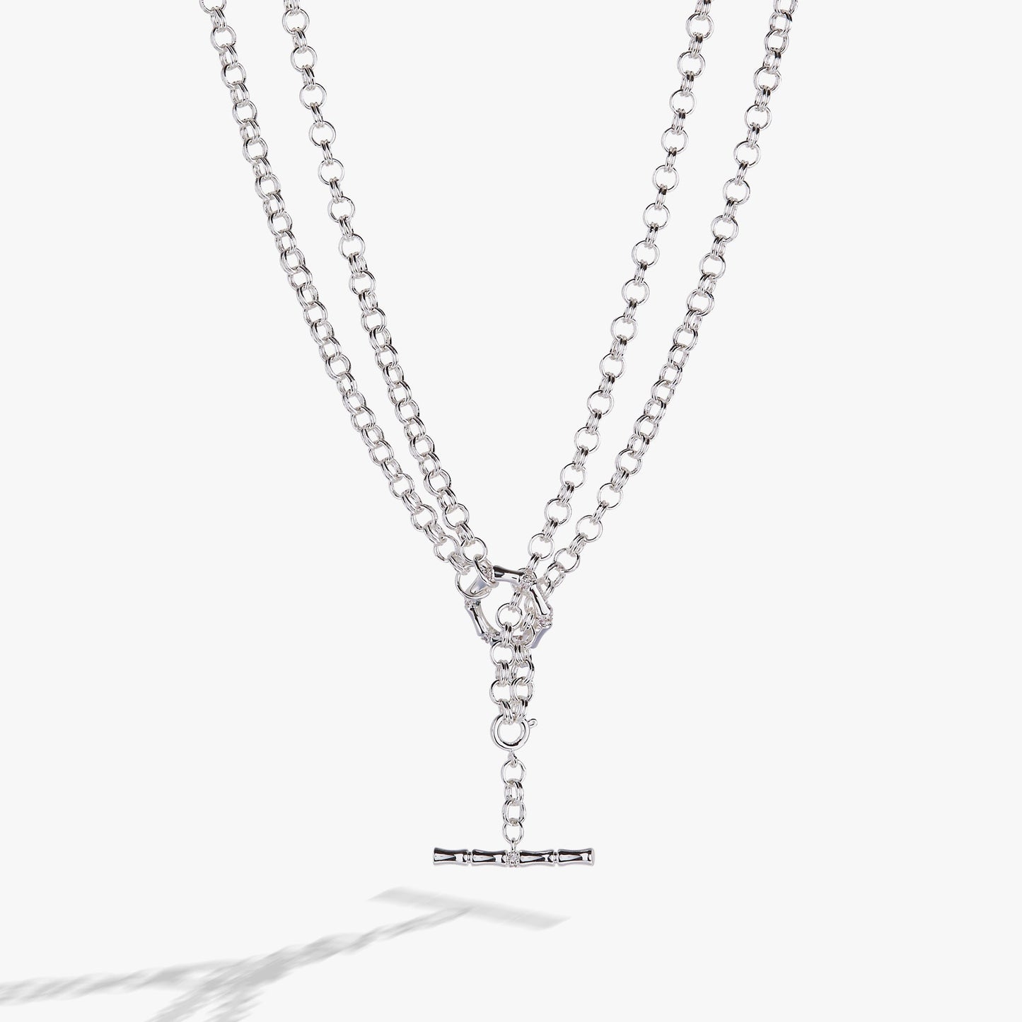 Bamboo Convertible Necklace or Bracelet Silver