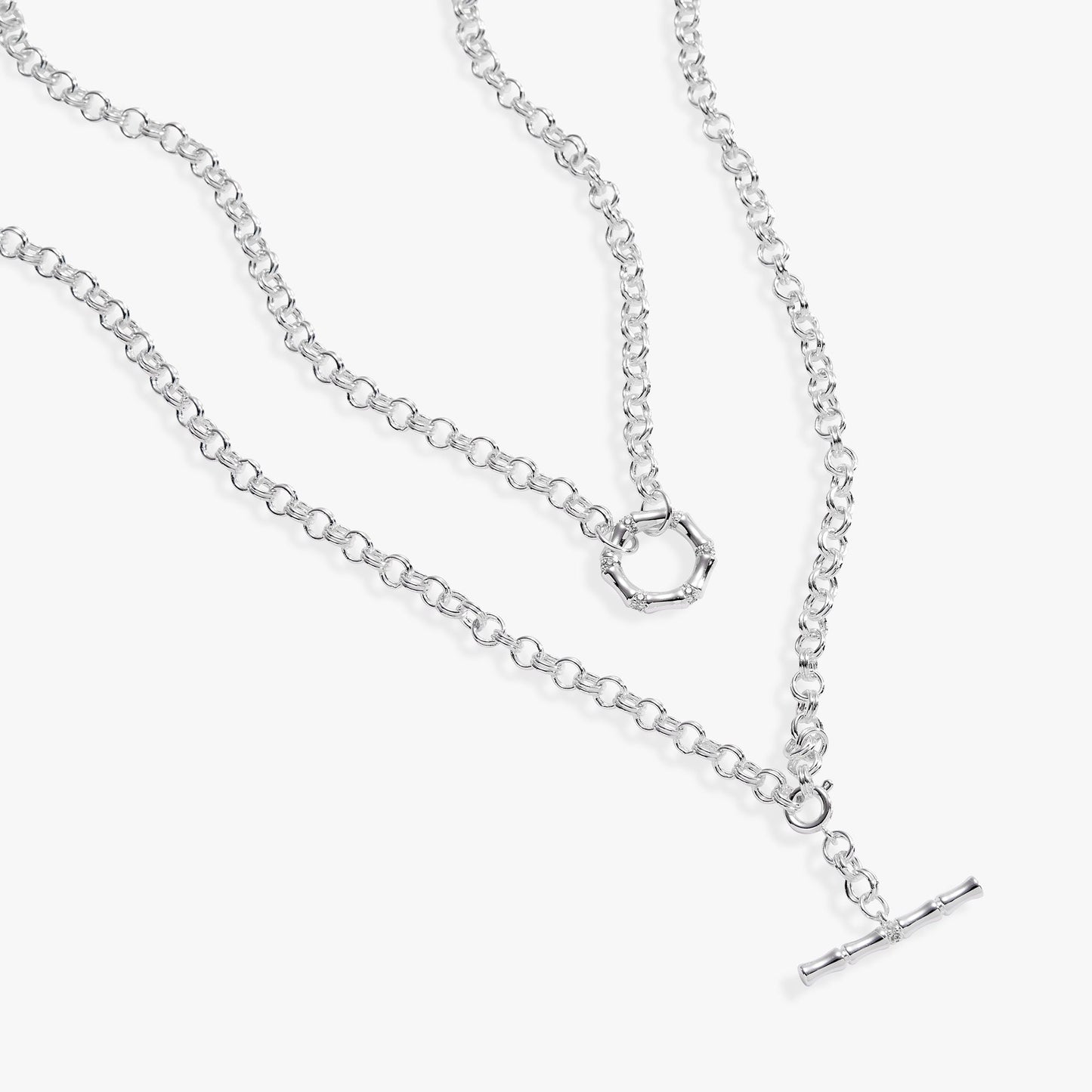 Bamboo Convertible Necklace or Bracelet Silver