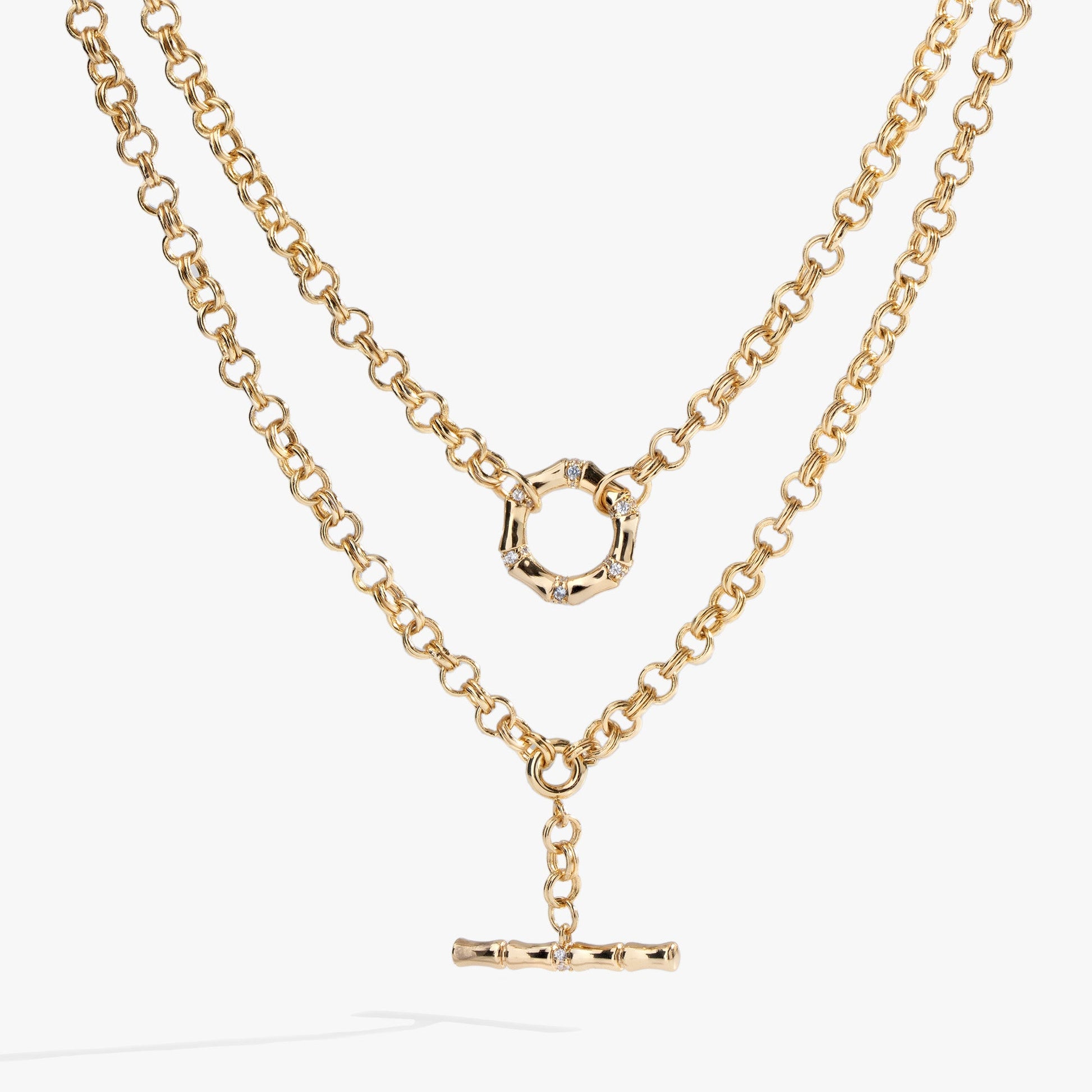 Bamboo Convertible Necklace or Bracelet Silver