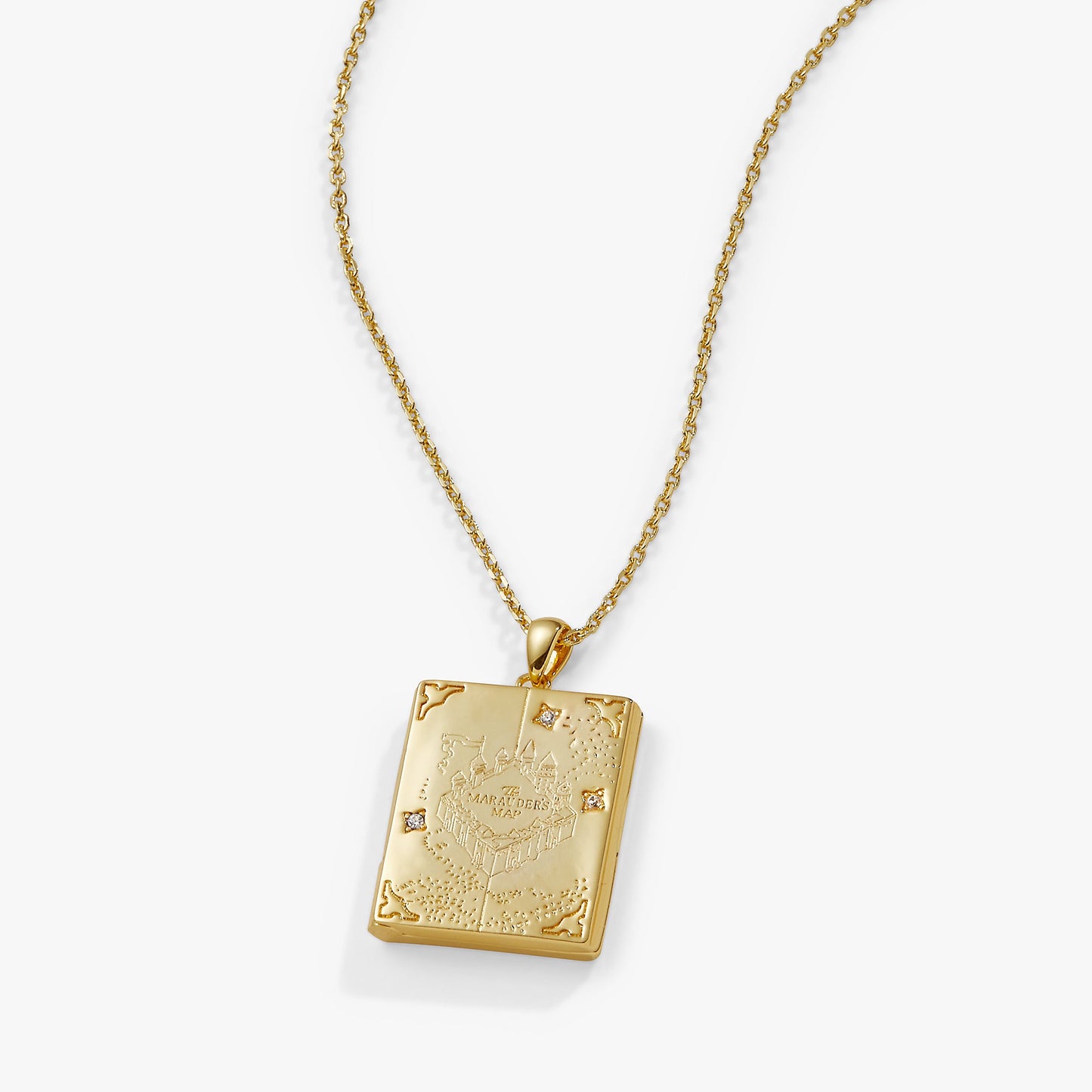 Harry Potter™ Mischief Managed Locket Necklace Gold