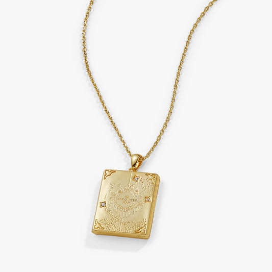 Harry Potter™ Mischief Managed Locket Necklace Gold
