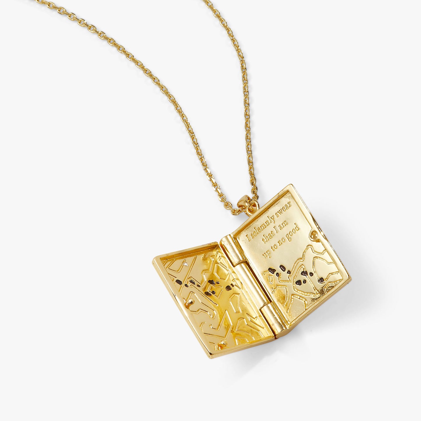 Harry Potter™ Mischief Managed Locket Necklace Gold