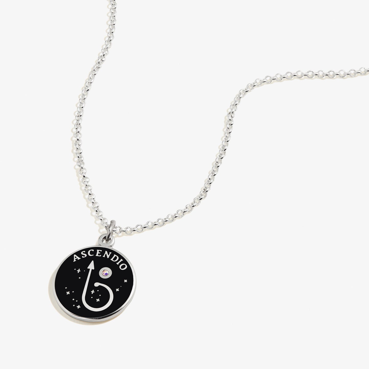 Harry Potter™ 'Ascendio' Necklace, Adjustable Shiny Silver