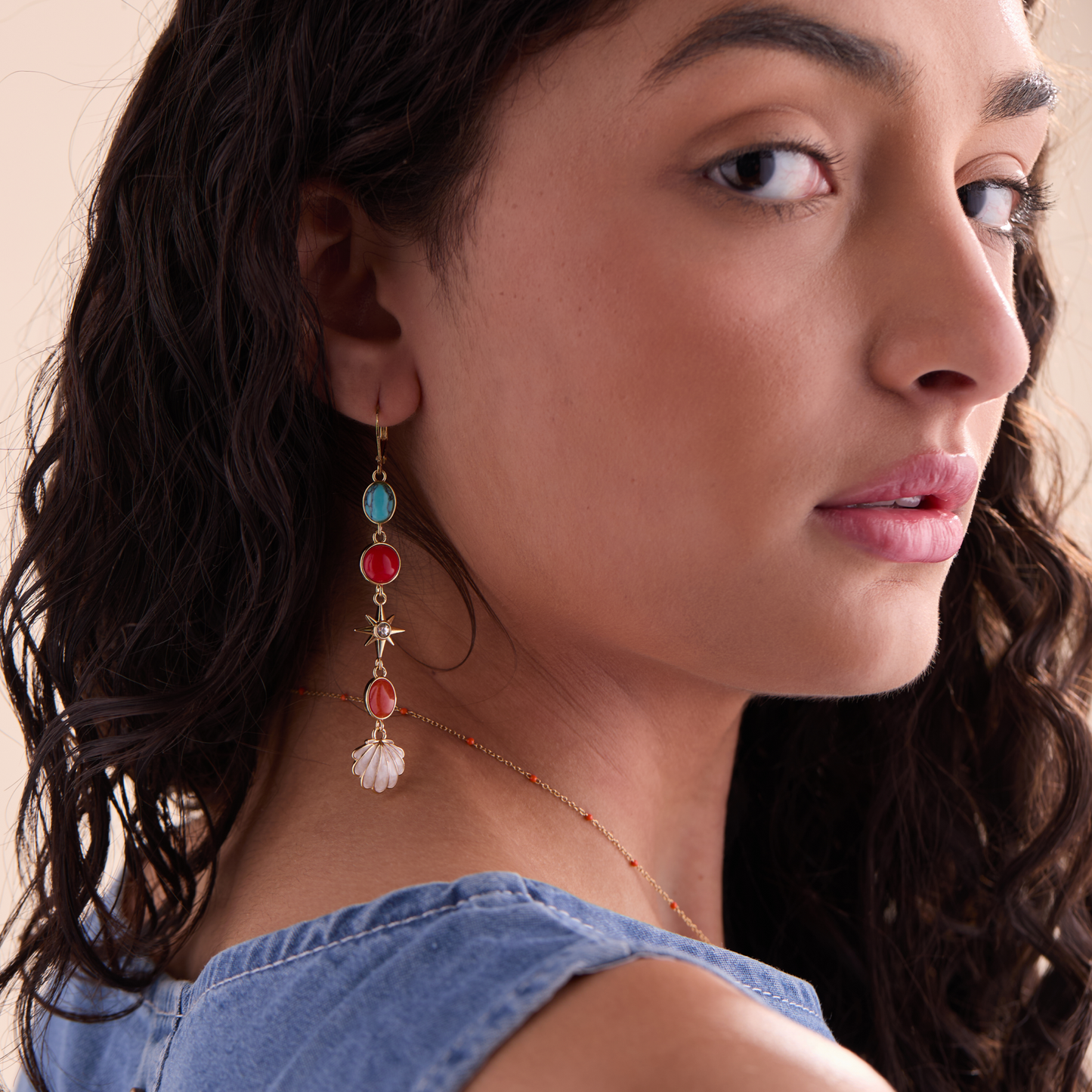 Moonlight Beach Linear Earring Gold