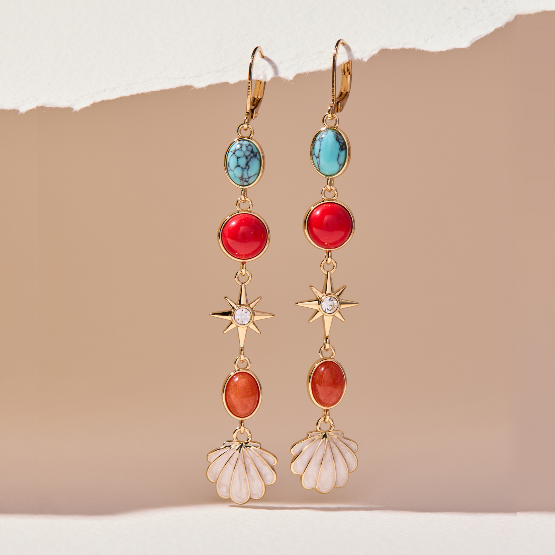 Moonlight Beach Linear Earring Gold