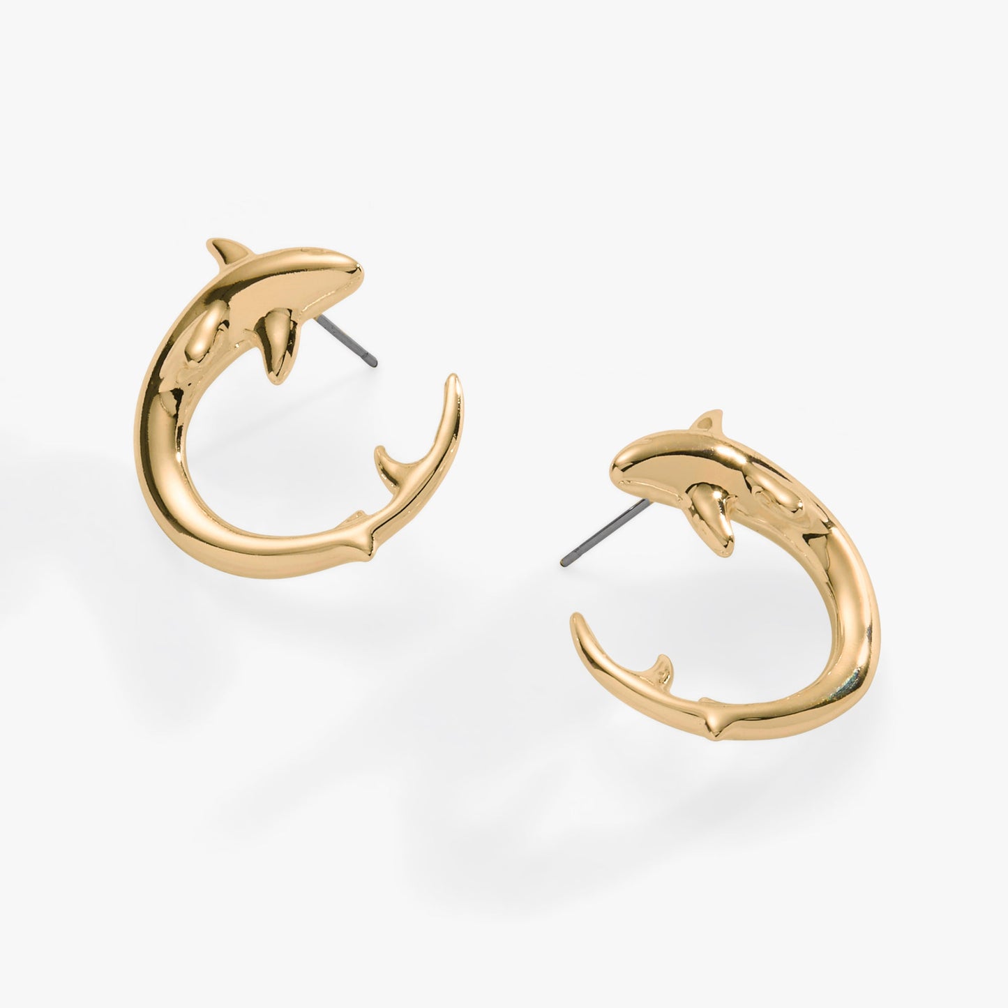Shark Hoop Earring Silver