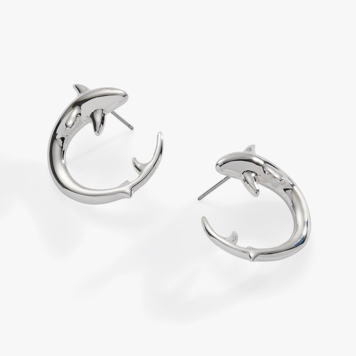 Shark Hoop Earring Silver