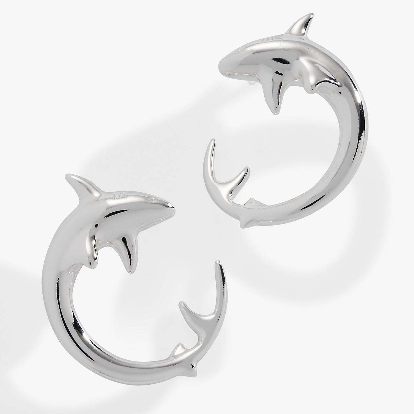 Shark Hoop Earring Silver
