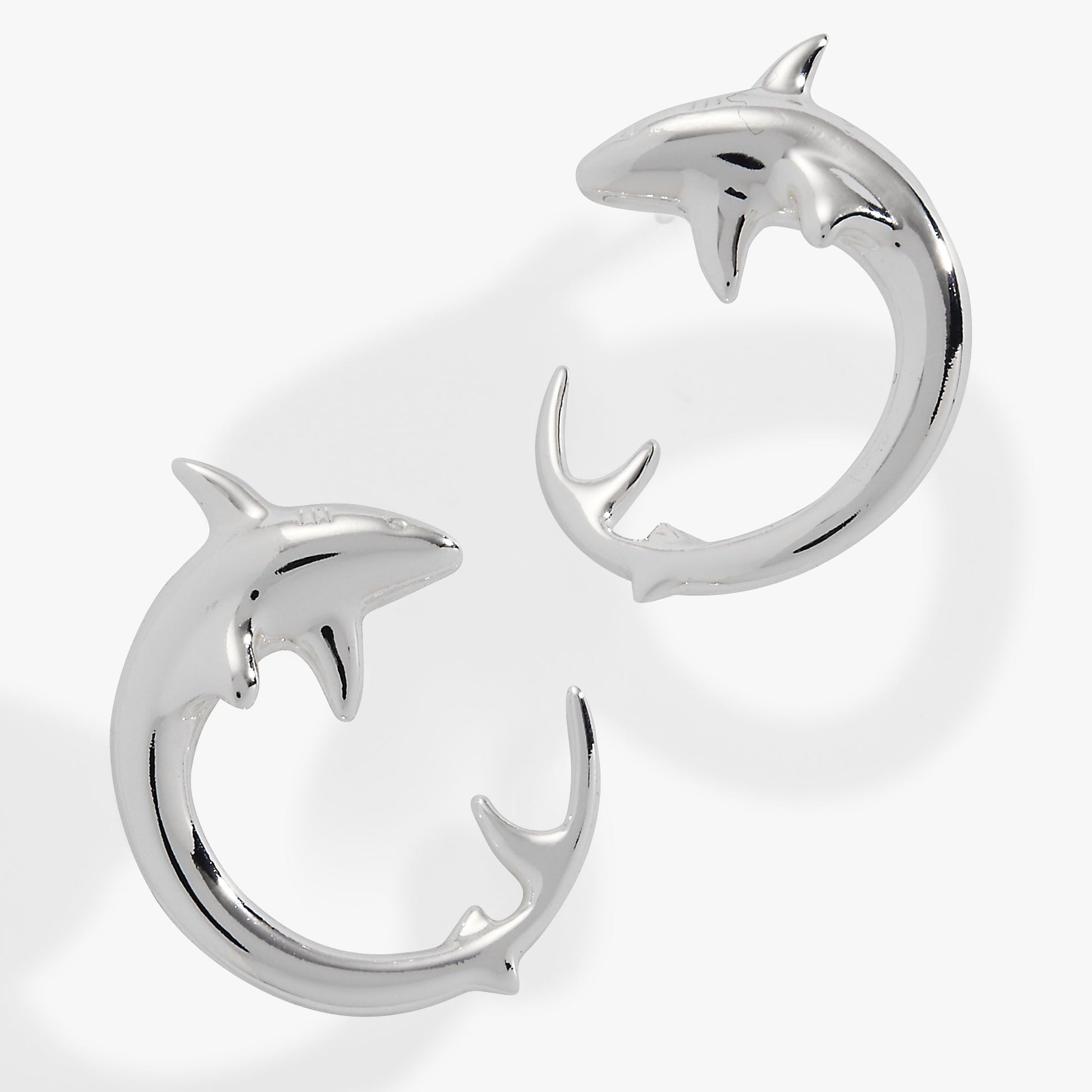 Shark Hoop Earring Silver