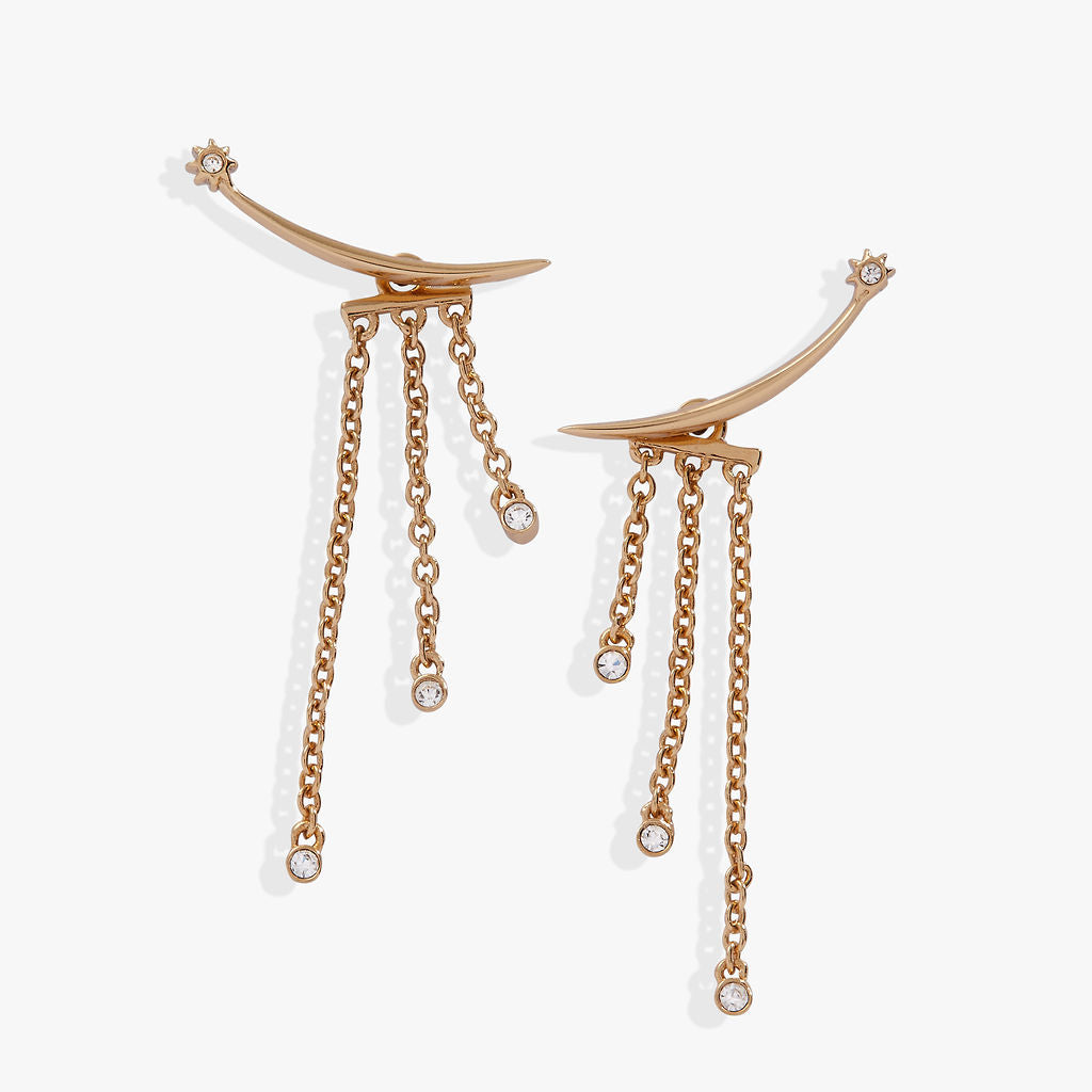 Celestial Shooting Star Ear Jacket Earring Gold