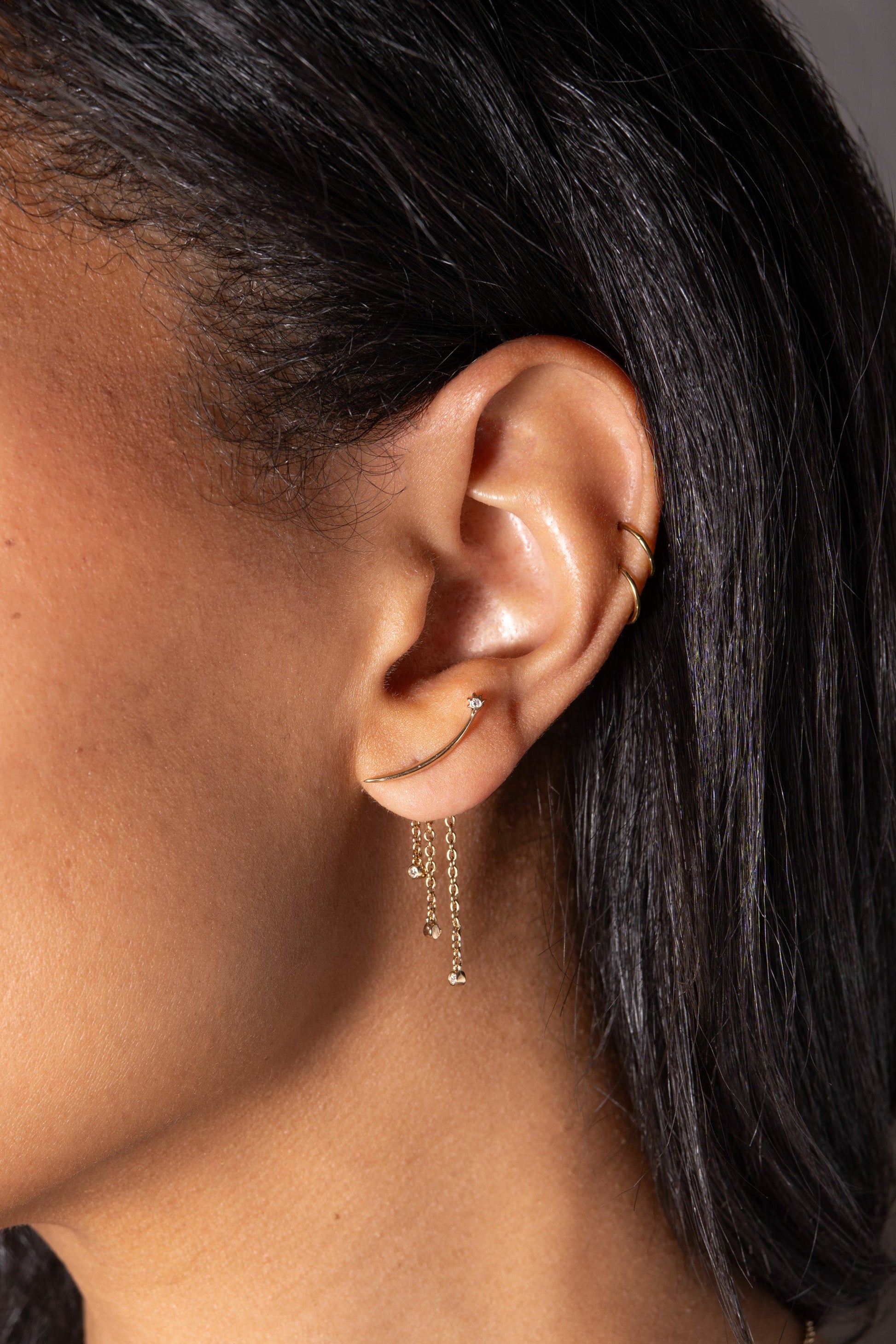 Celestial Shooting Star Ear Jacket Earring Gold