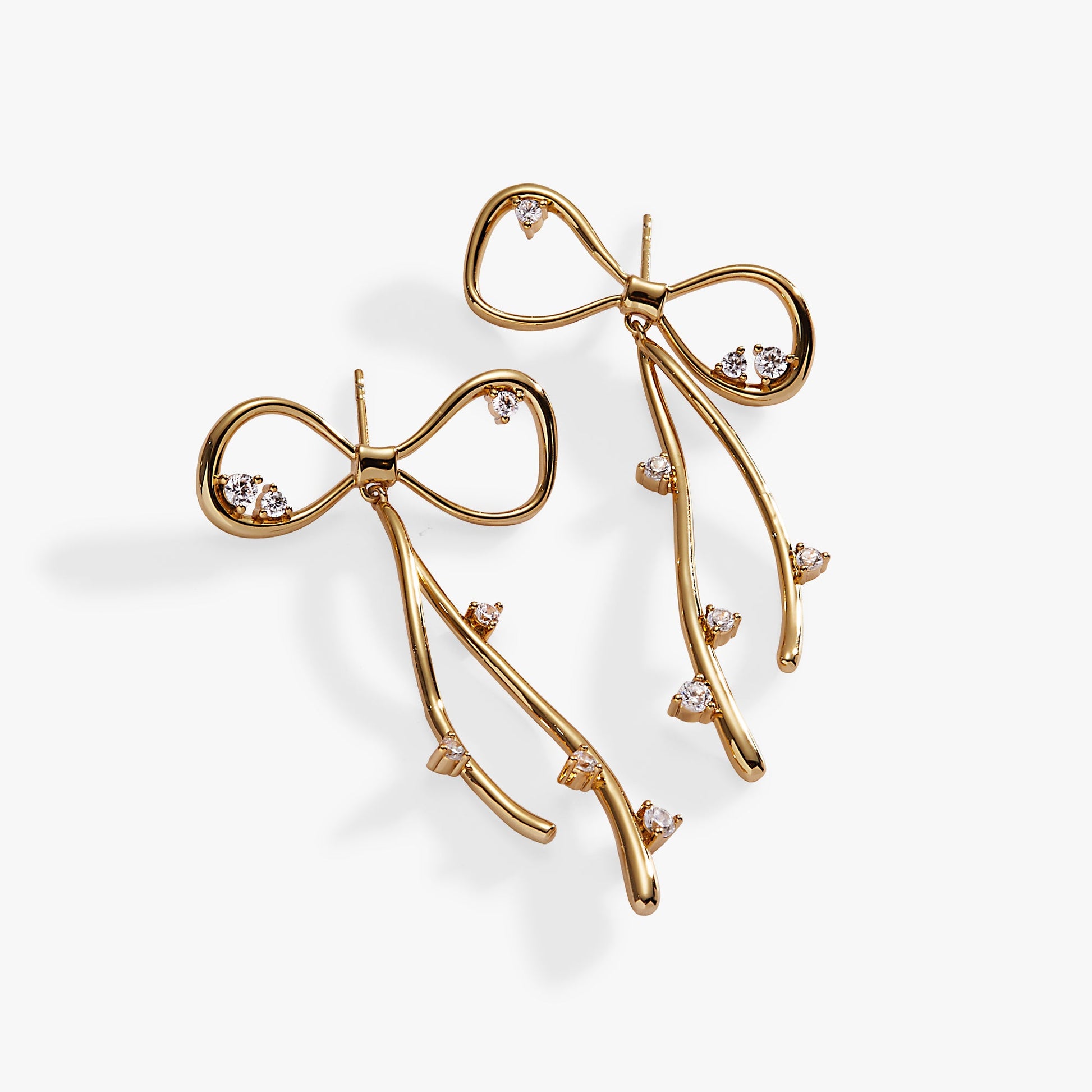 Coquette Bow Earrings Shiny Gold