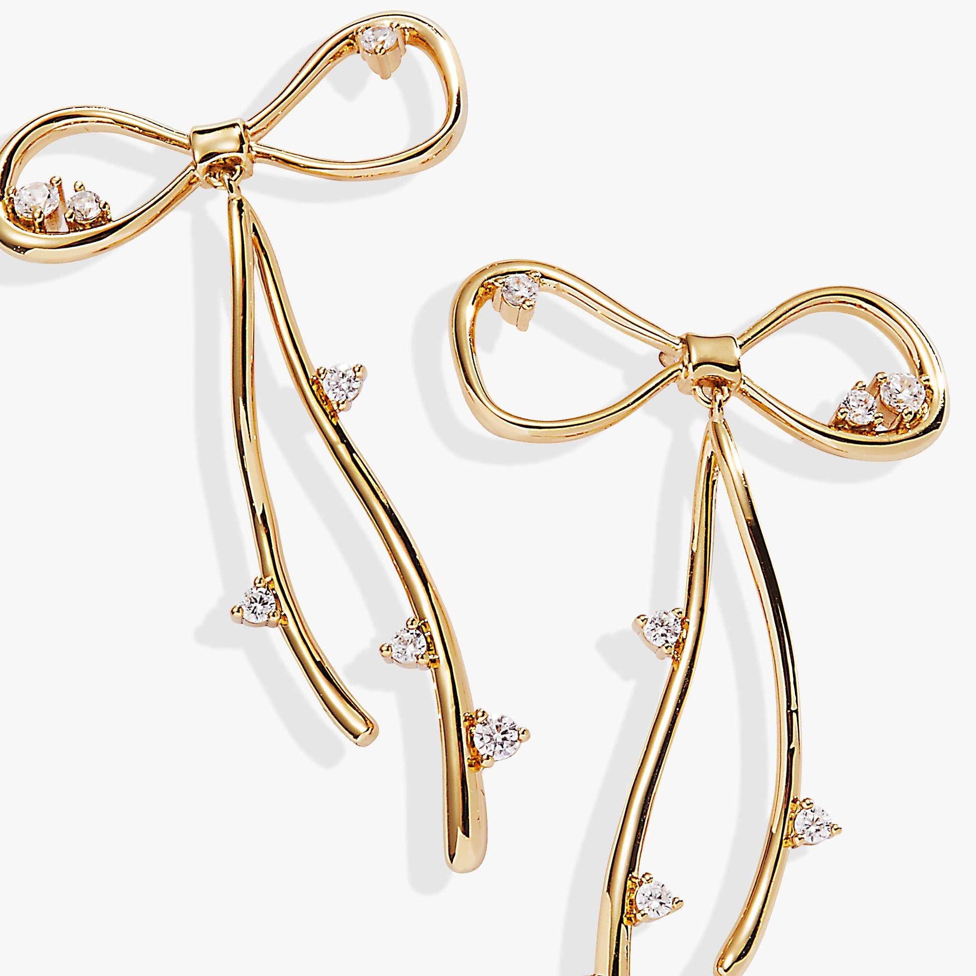 Coquette Bow Earrings Shiny Gold