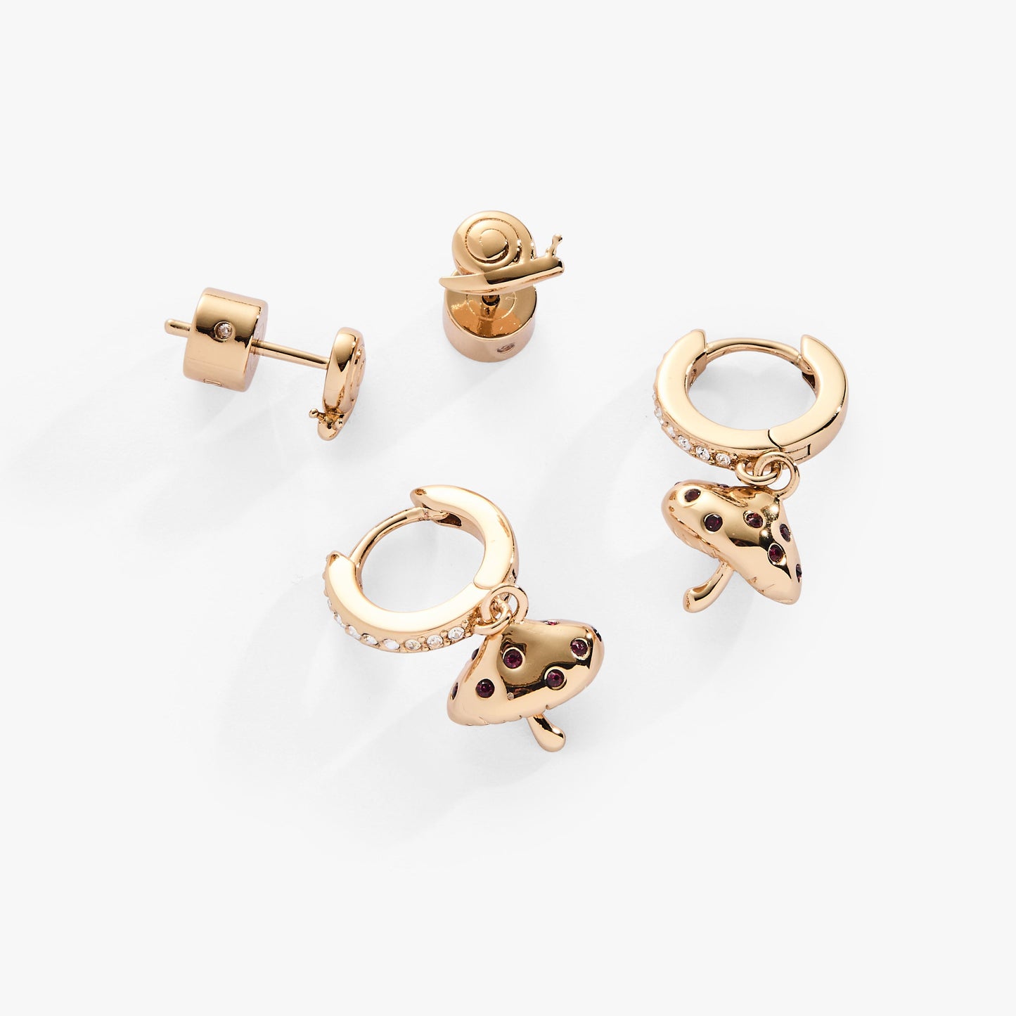 Mushroom Earring Duo Set Gold