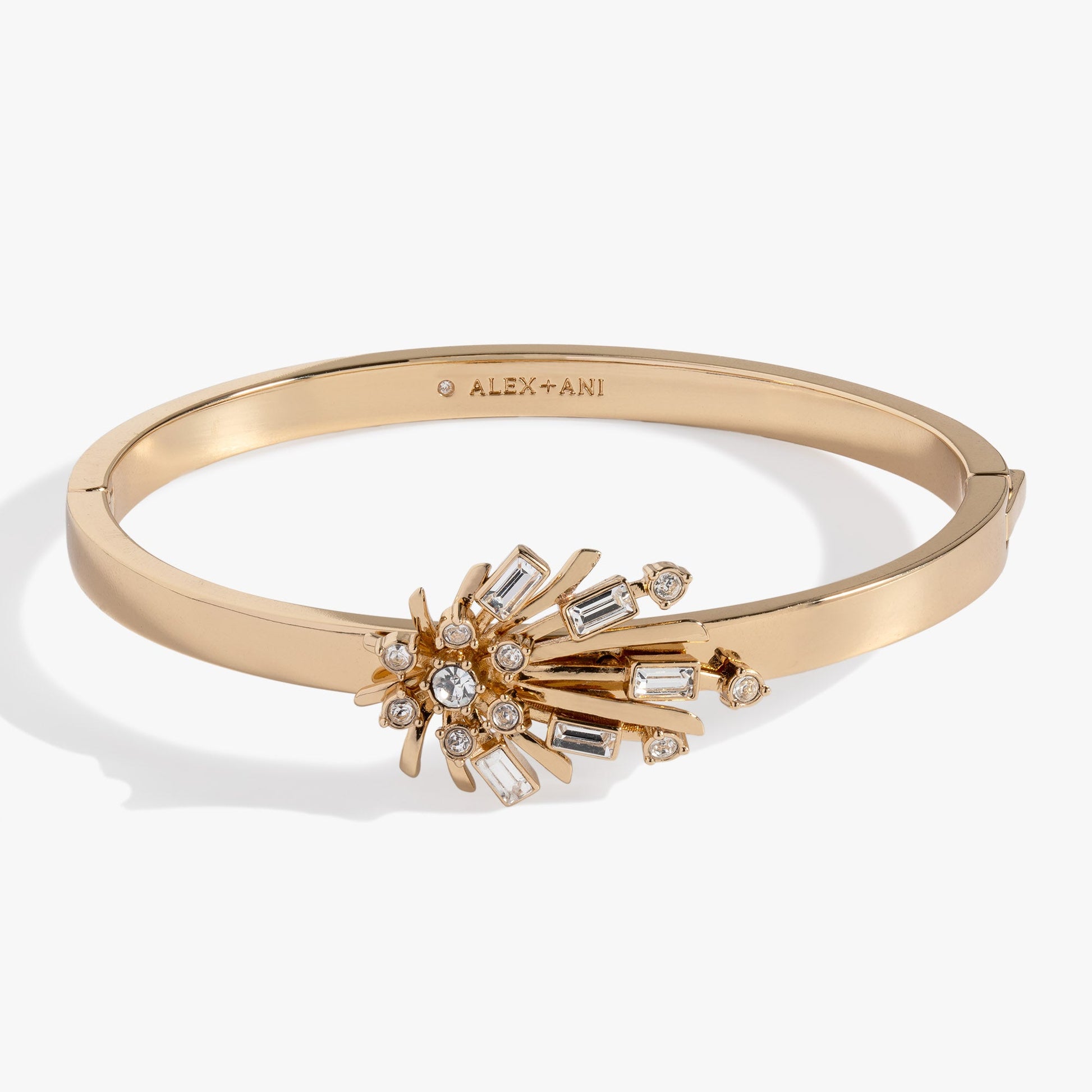 Festive Sparkle Hinge Bangle Gold