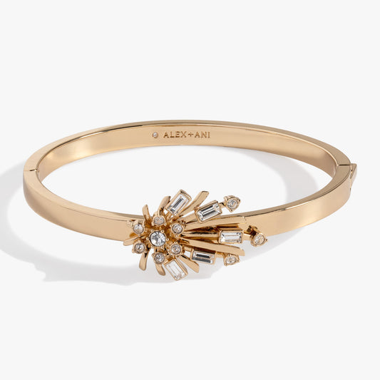 Festive Sparkle Hinge Bangle Gold
