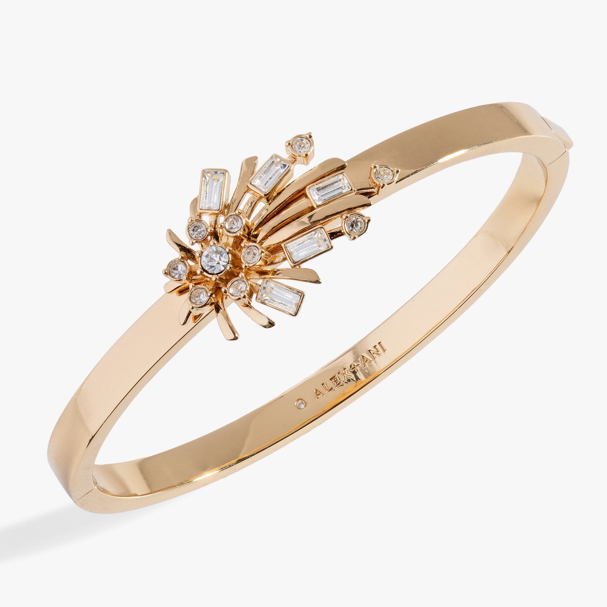 Festive Sparkle Hinge Bangle Gold