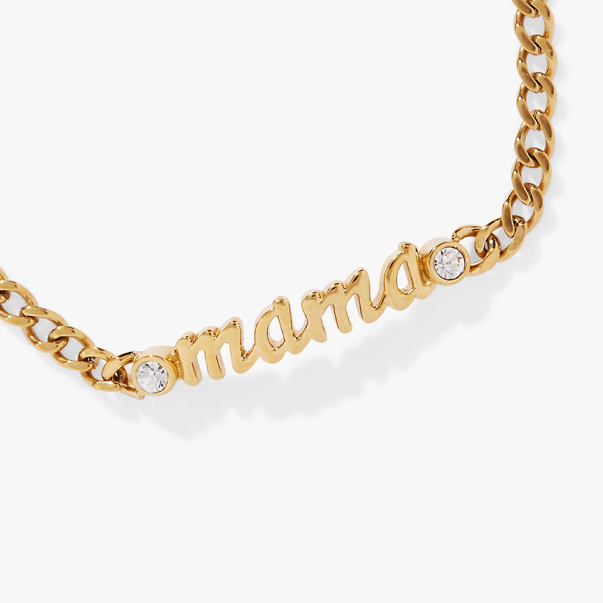 Mama Curb Chain Bracelet Stainless Steel Gold