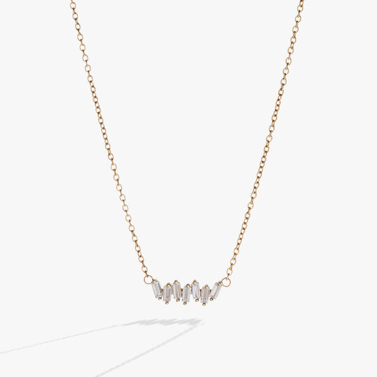 Baguette-necklace Stainless Steel Gold