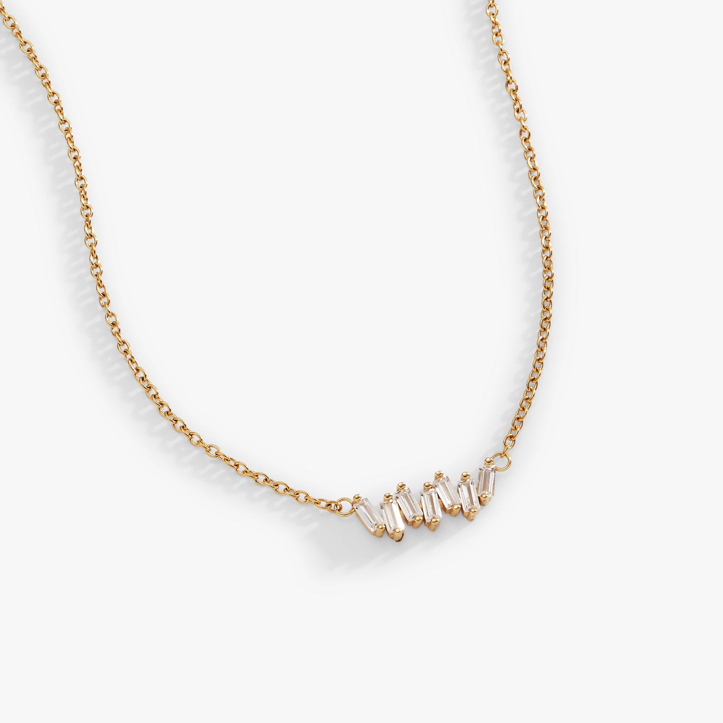 Baguette-necklace Stainless Steel Gold