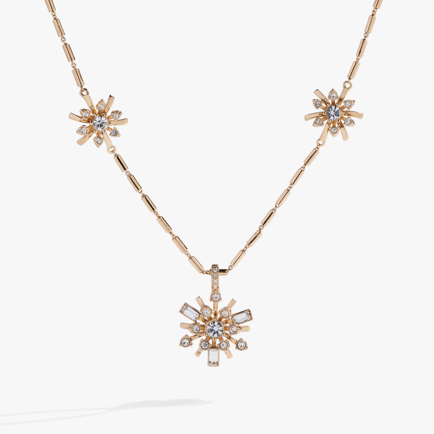 Festive Sparkle Inline Pendant Necklace Gold
