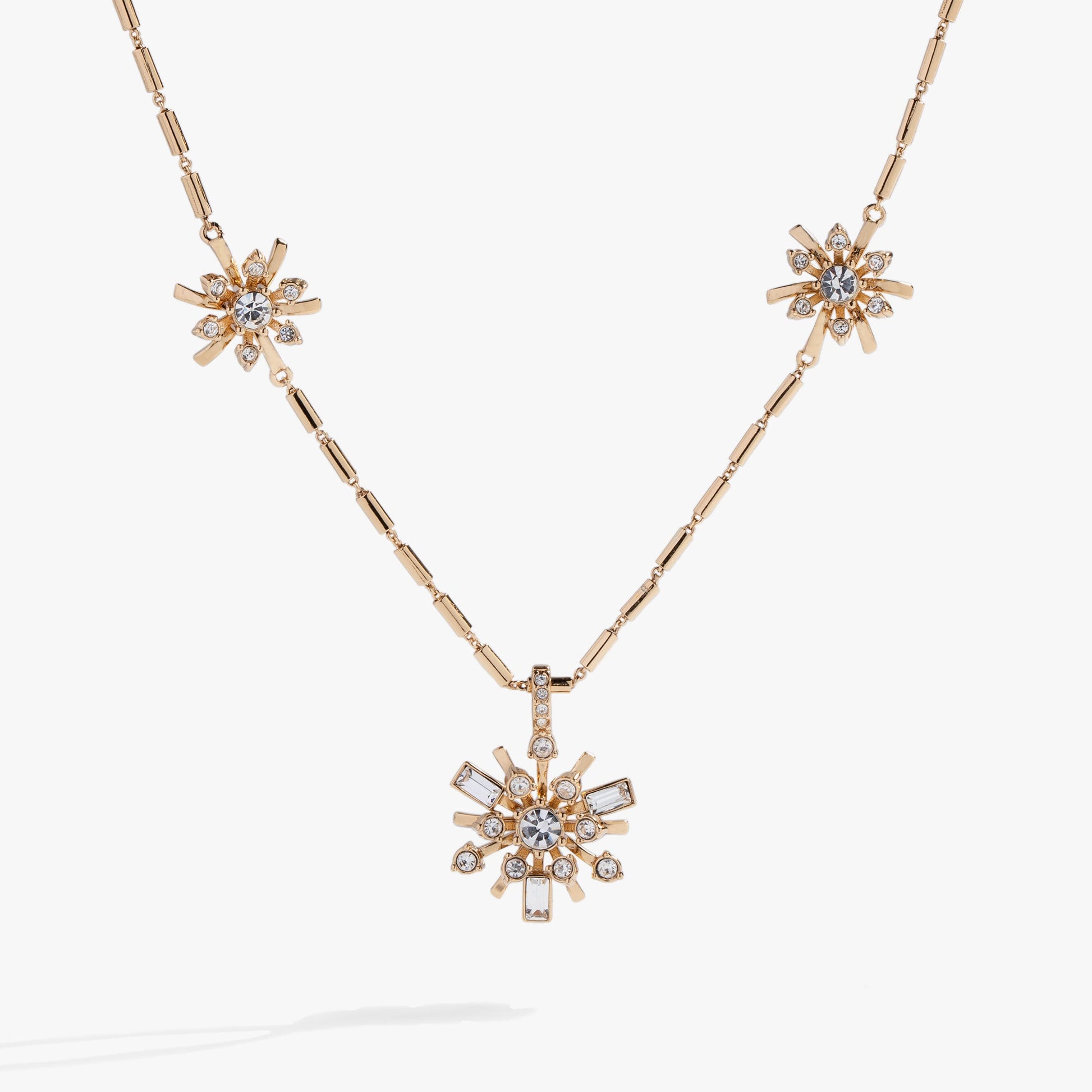 Festive Sparkle Inline Pendant Necklace Gold