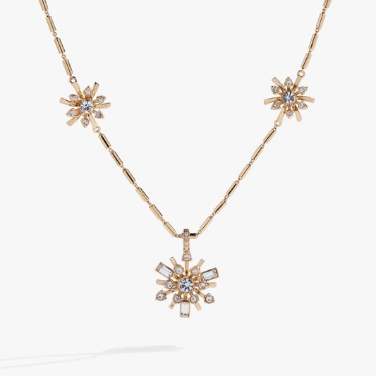 Festive Sparkle Inline Pendant Necklace Gold