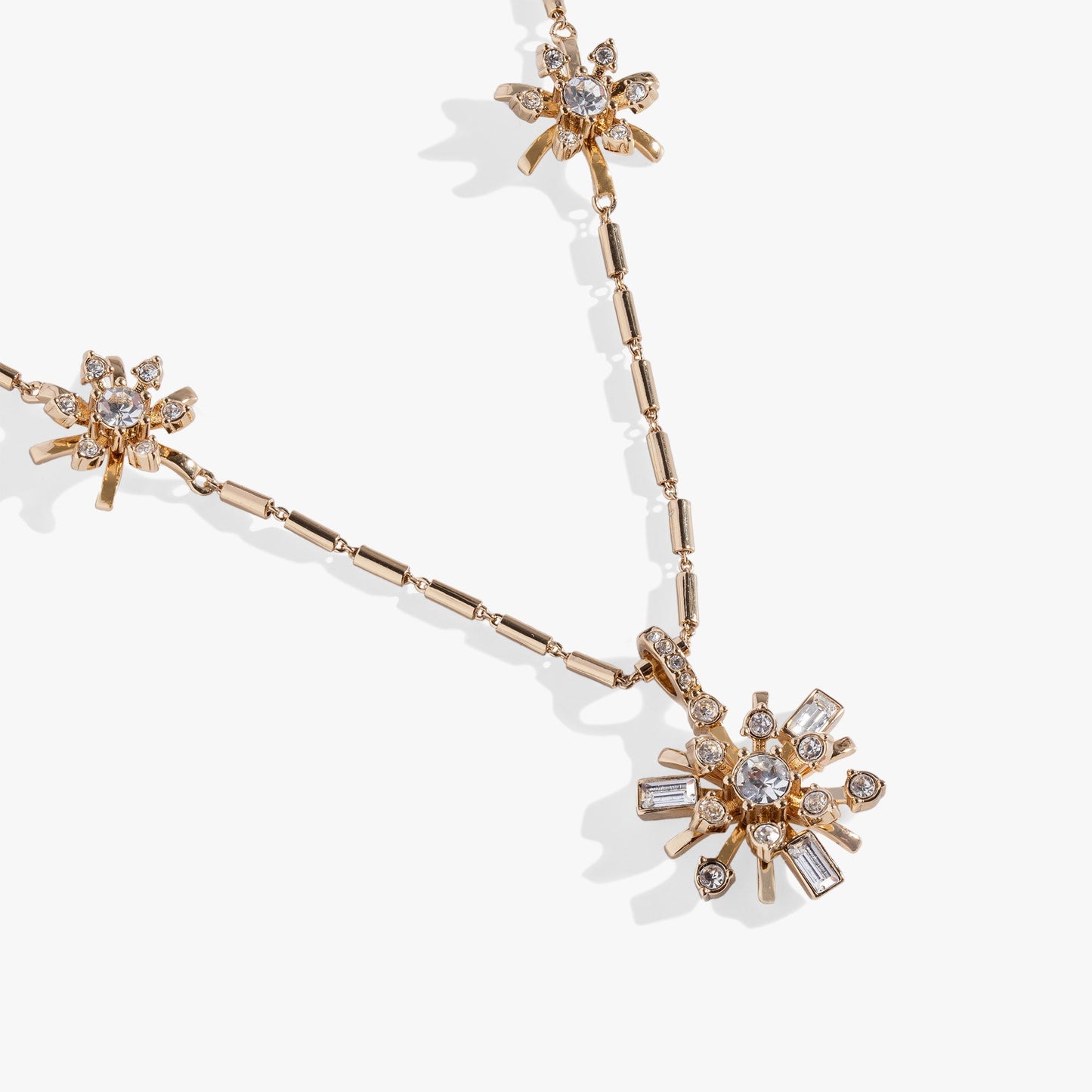 Festive Sparkle Inline Pendant Necklace Gold