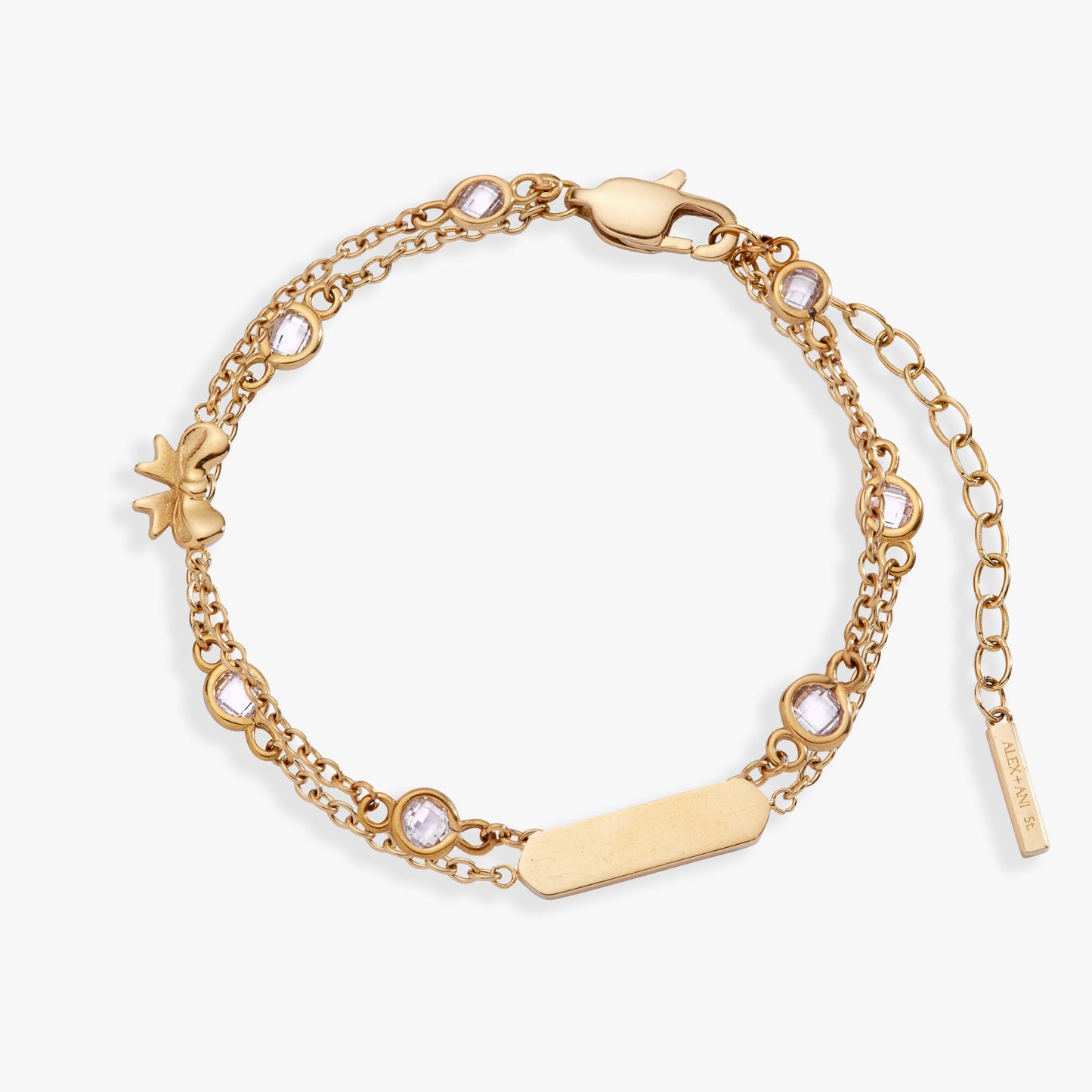 Bow Chain Adjustable Bracelet Stainless Steel Gold