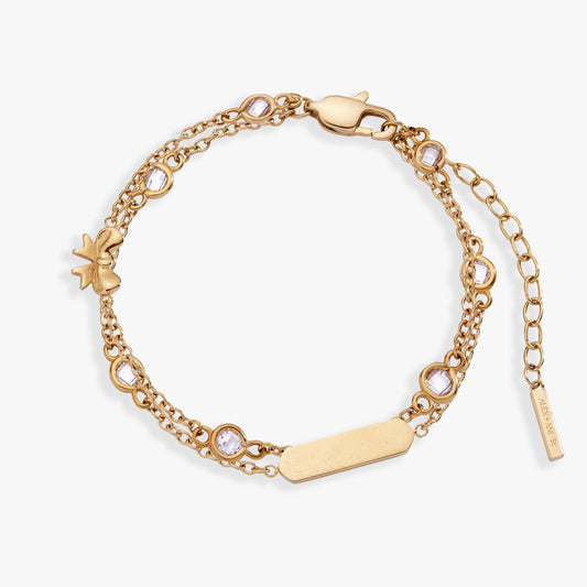 Bow Chain Adjustable Bracelet Stainless Steel Gold