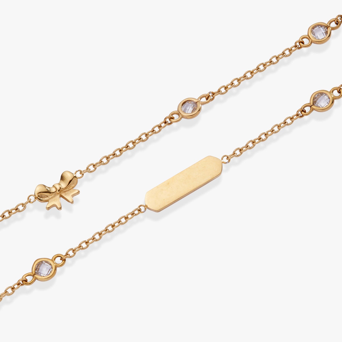 Bow Chain Adjustable Bracelet Stainless Steel Gold