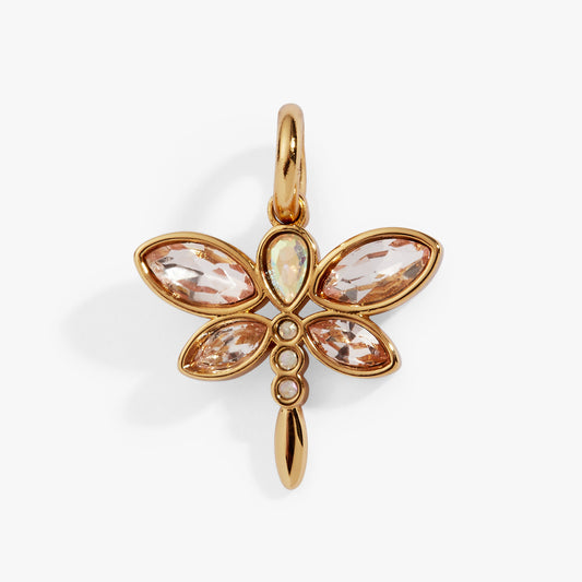 Crystal Dragonfly Interchangeable Charm Gold