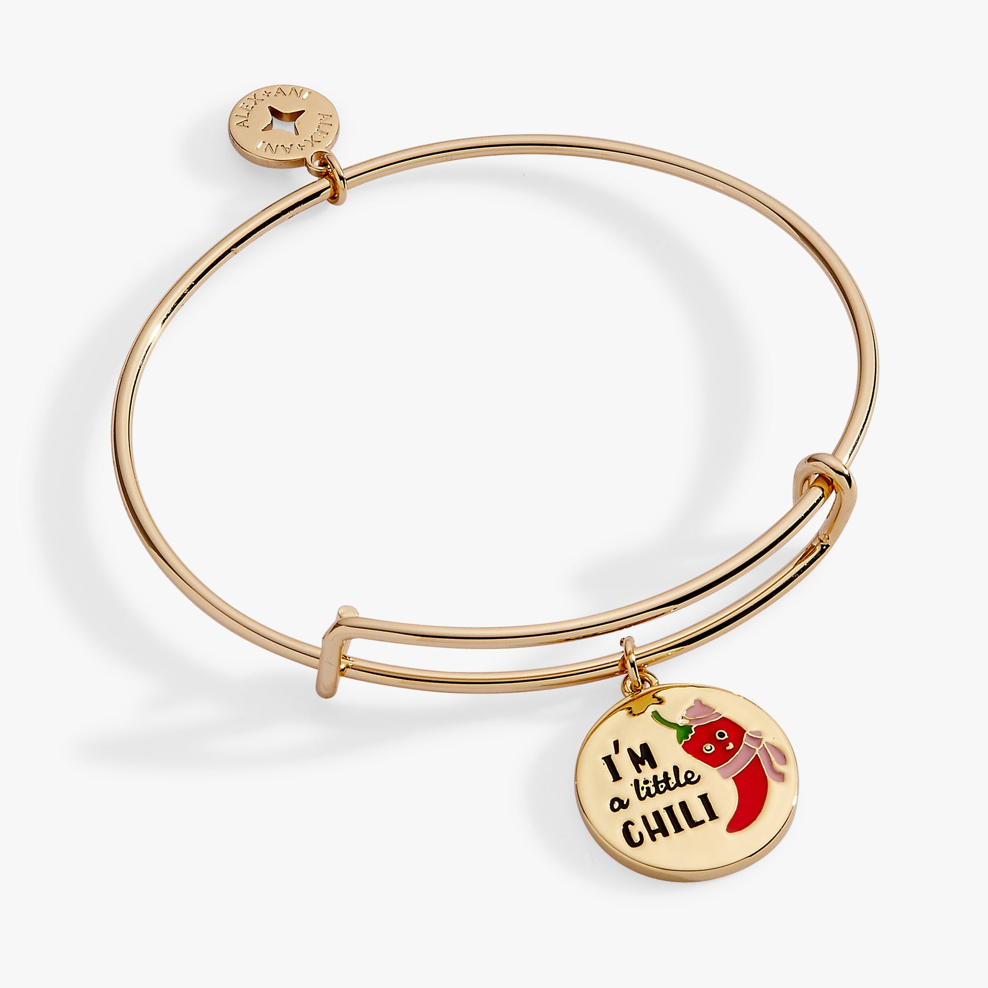 ‘I’m a Little Chili’ Charm Bangle Gold