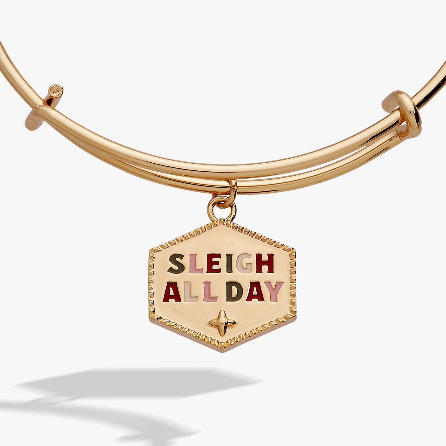 ‘Sleigh All Day’ Charm Bangle Gold