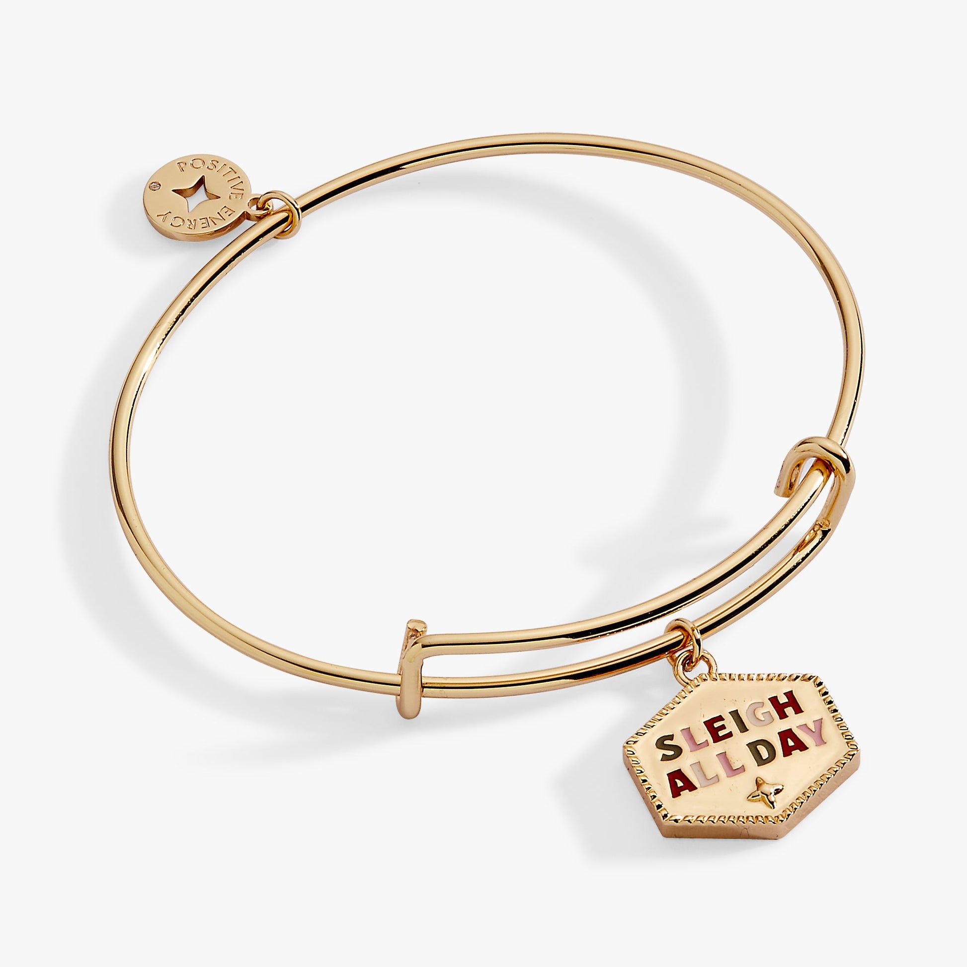 ‘Sleigh All Day’ Charm Bangle Gold