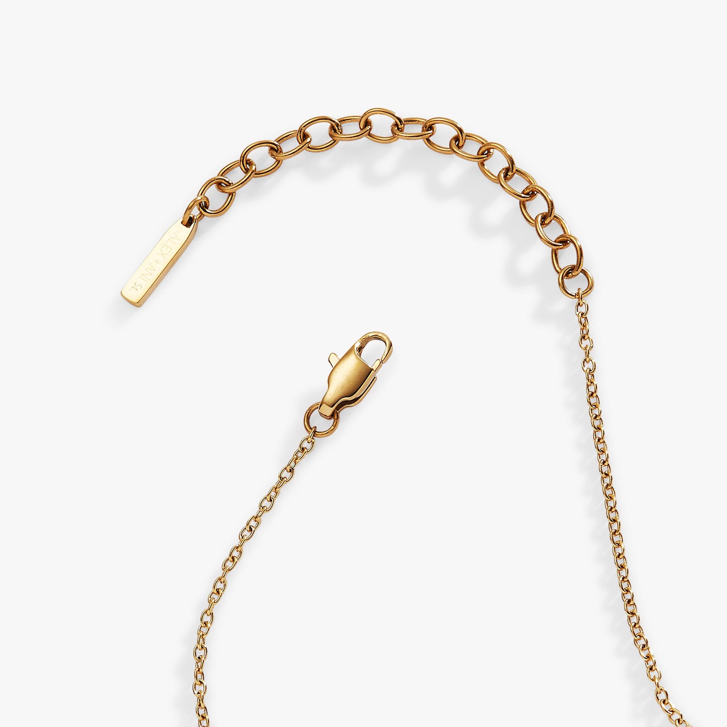 Triple Stone Stationed Necklace Stainless Steel Gold