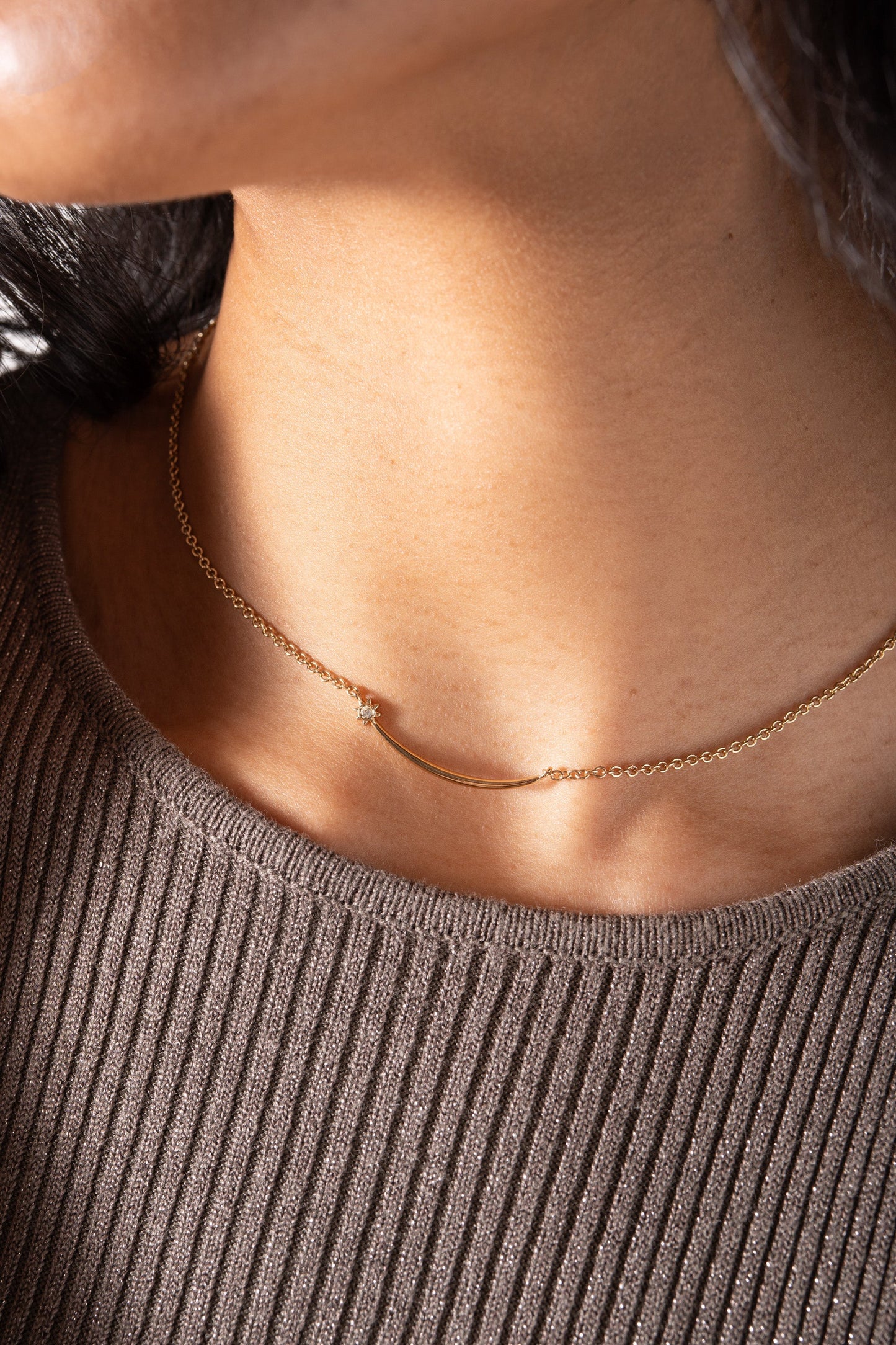Celestial Shooting Star Necklace Gold
