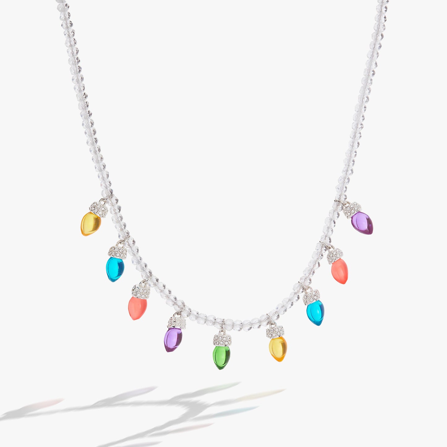 Christmas Light Bulb Necklace Silver