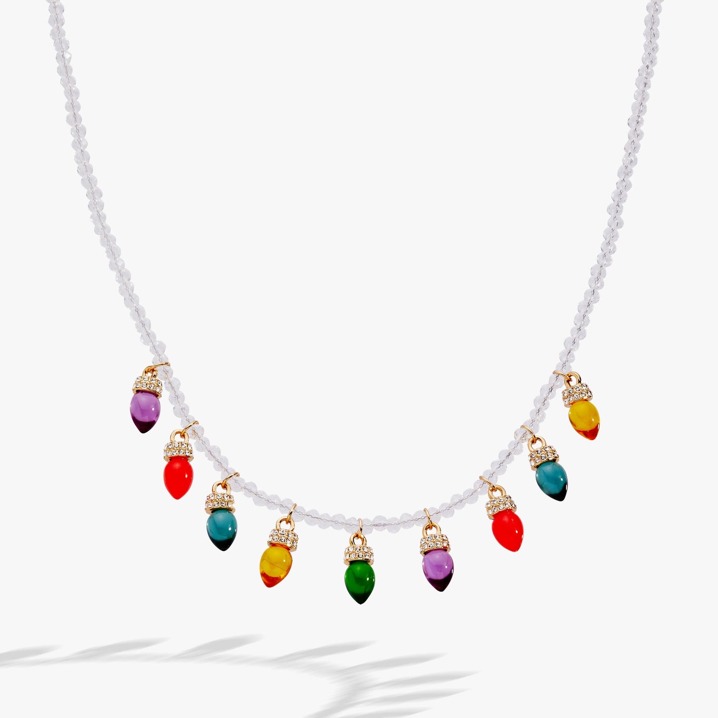 Christmas Light Bulb Necklace Silver