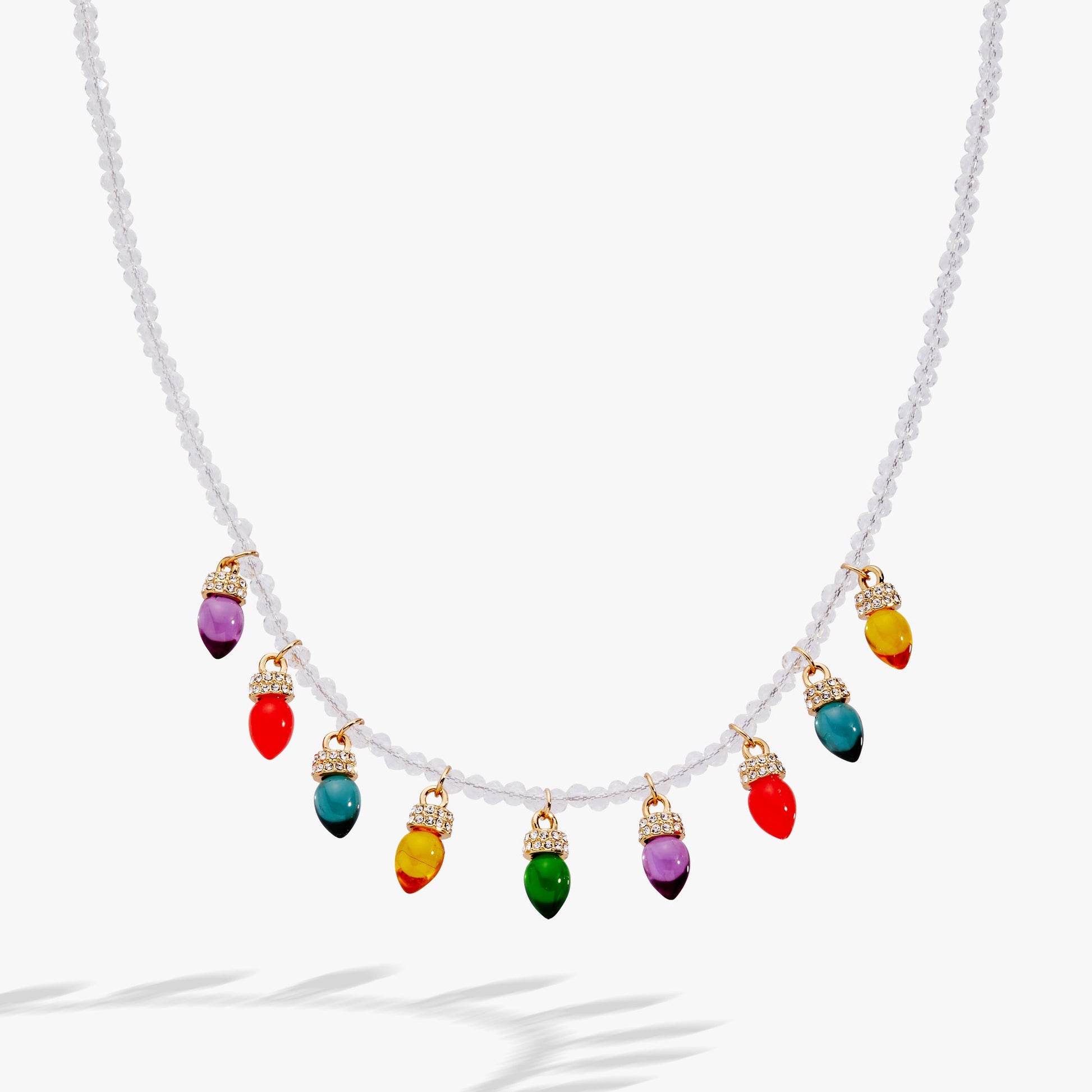 Christmas Light Bulb Necklace Silver