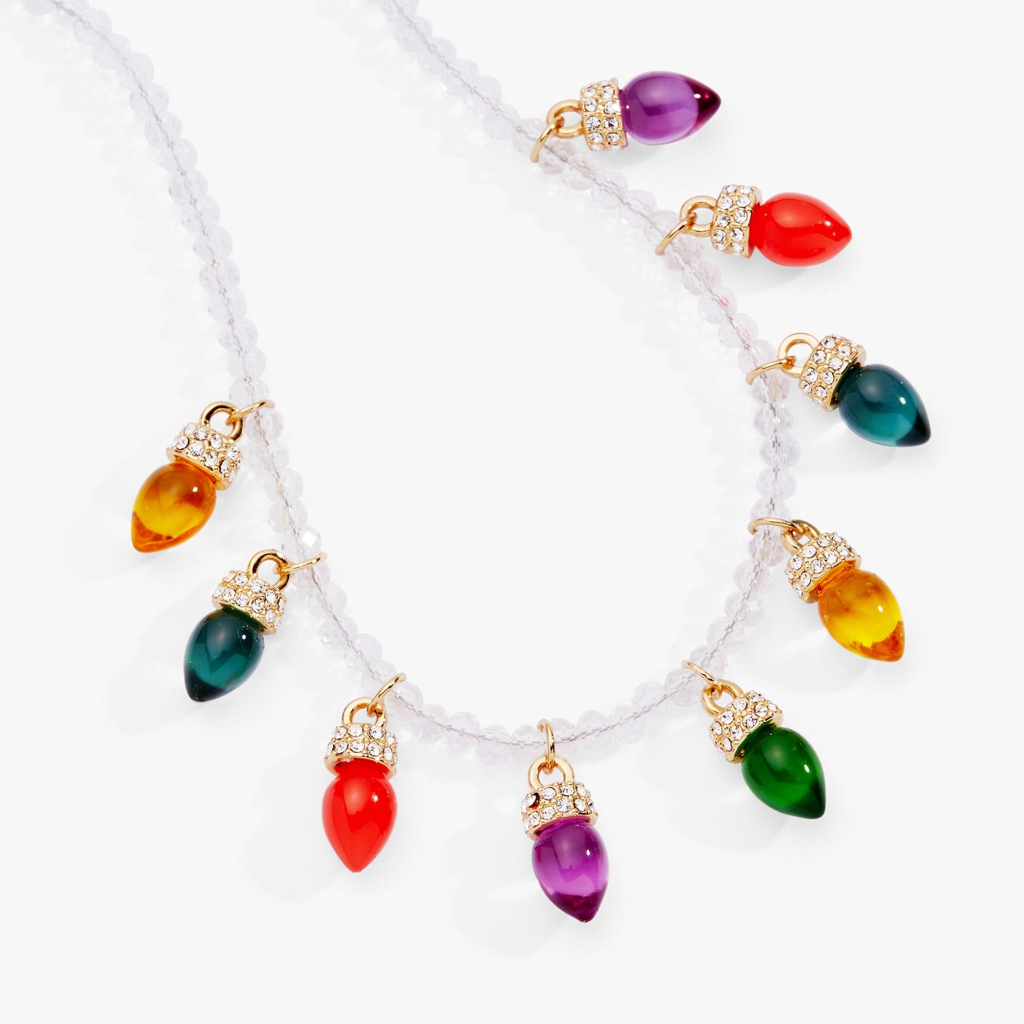 Christmas Light Bulb Necklace Silver