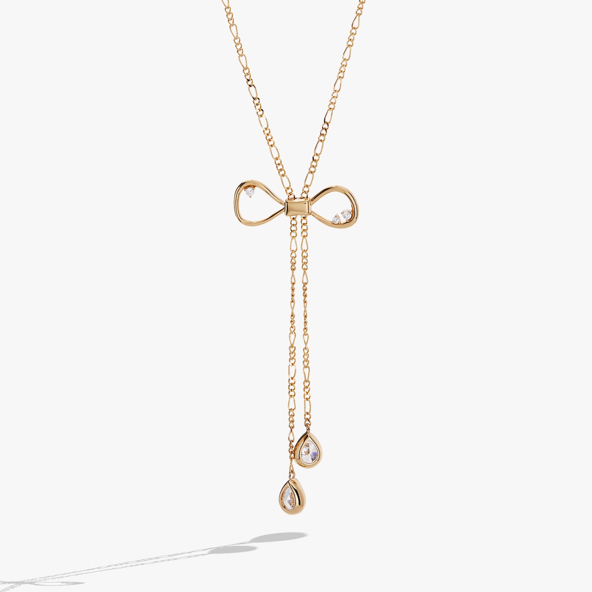Coquette Bow Necklace Shiny Gold