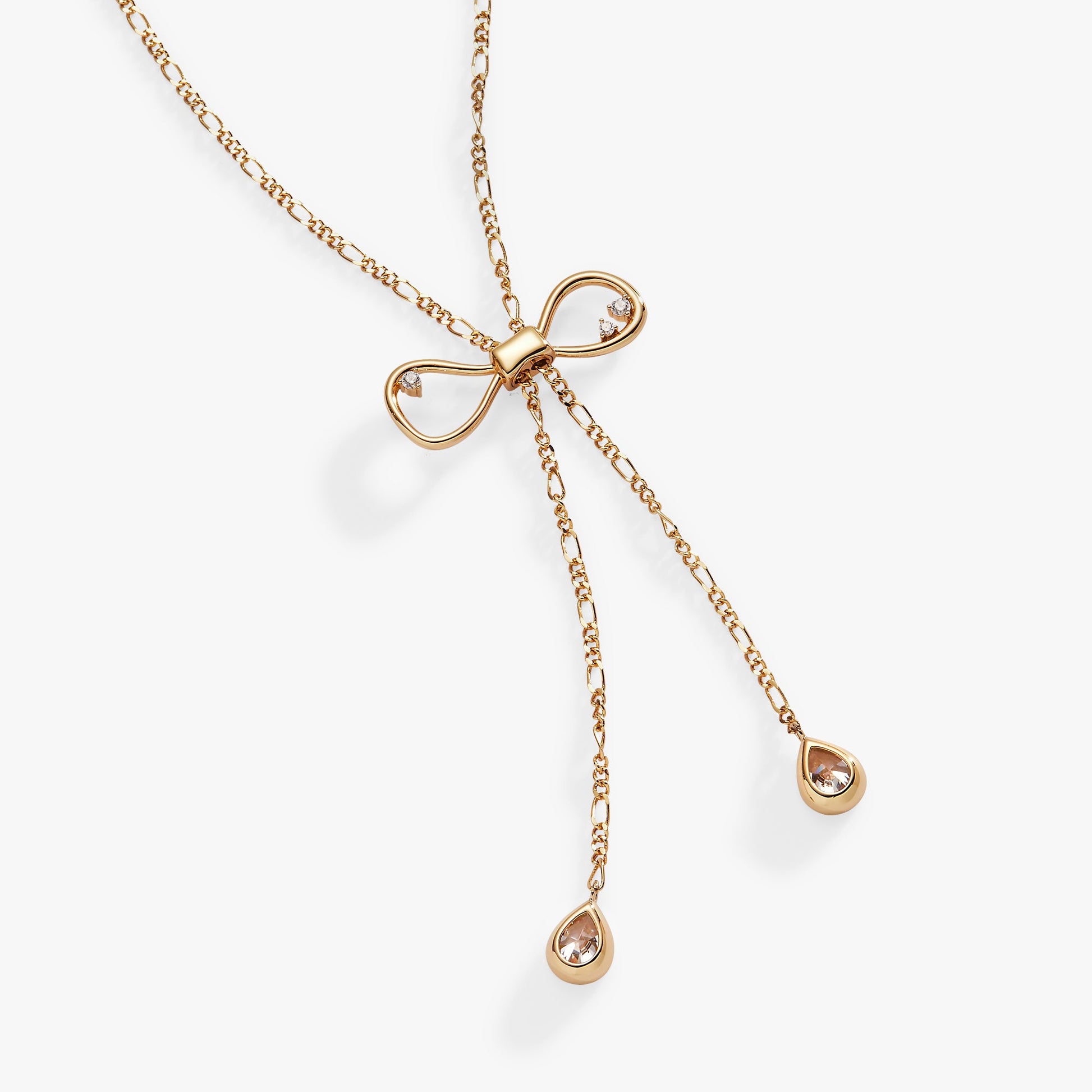 Coquette Bow Necklace Shiny Gold
