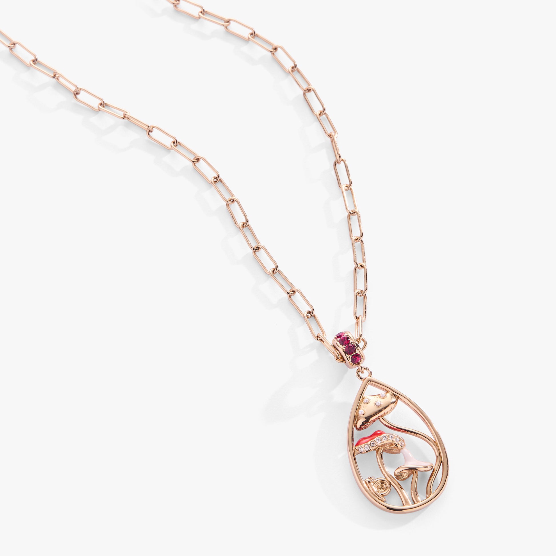 Mushroom Pendant Necklace Gold