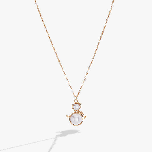 Snowwoman Necklace Shiny Gold