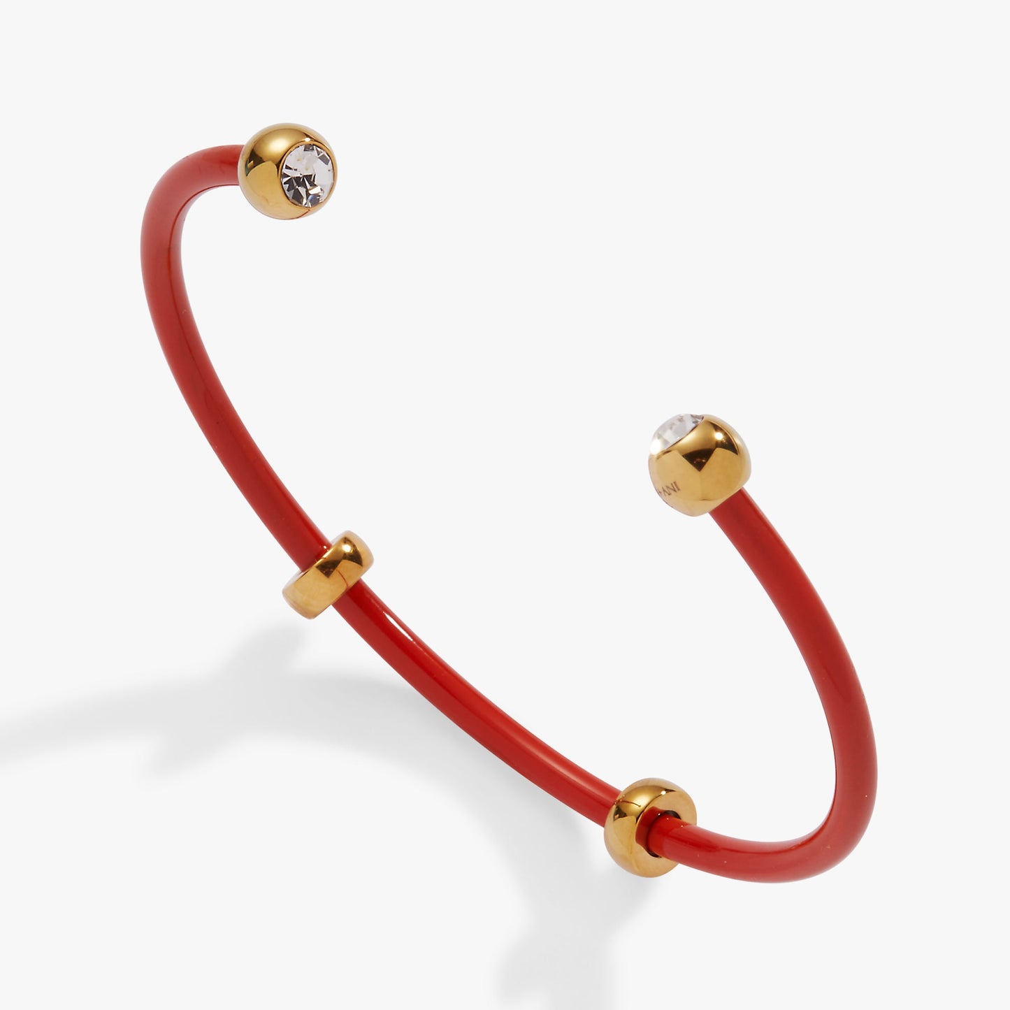 Bezel Stone Enamel Cuff| Alex and Ani Stainless Steel Gold