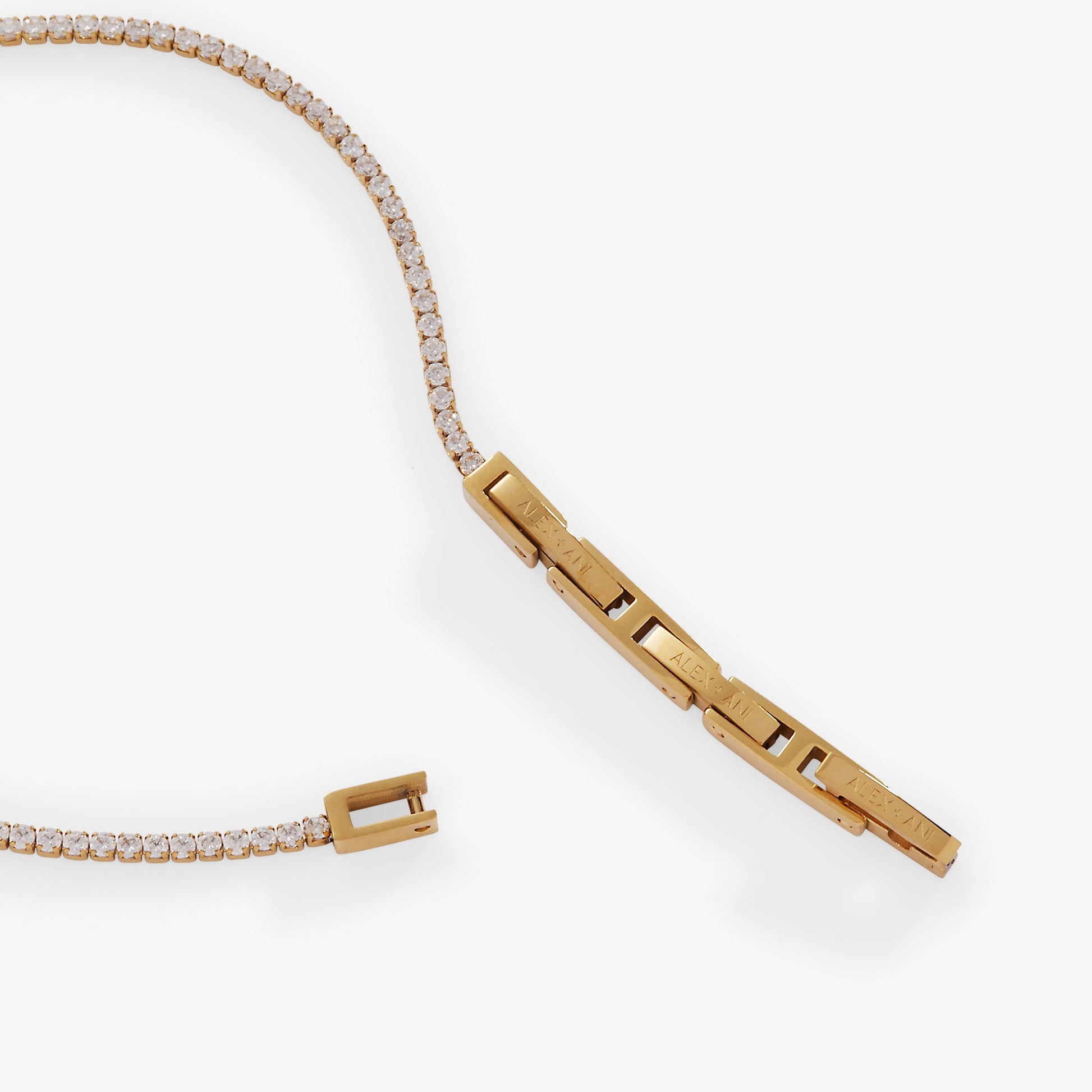Mini Tennis Bracelet Stainless Steel Gold