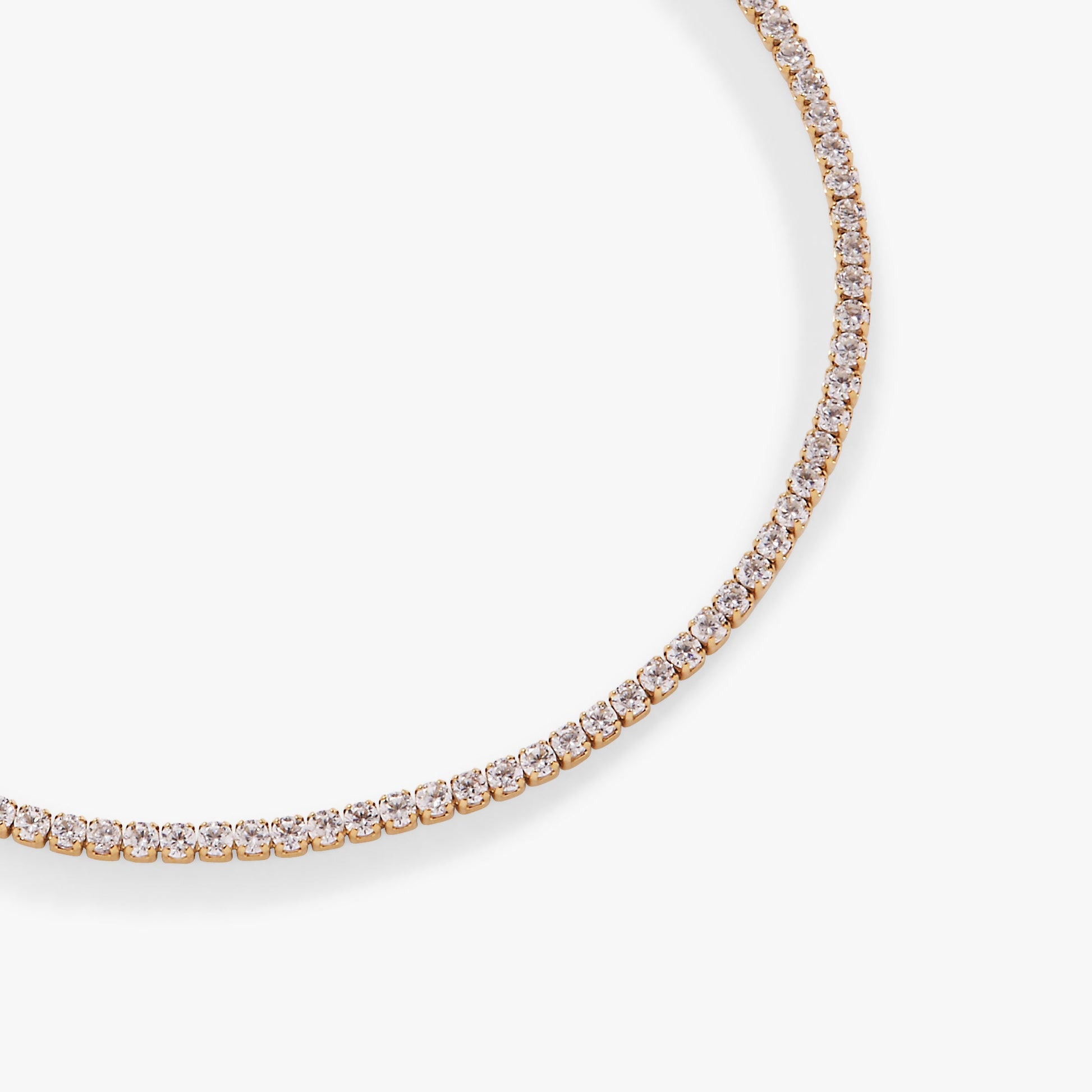 Mini Tennis Bracelet Stainless Steel Gold