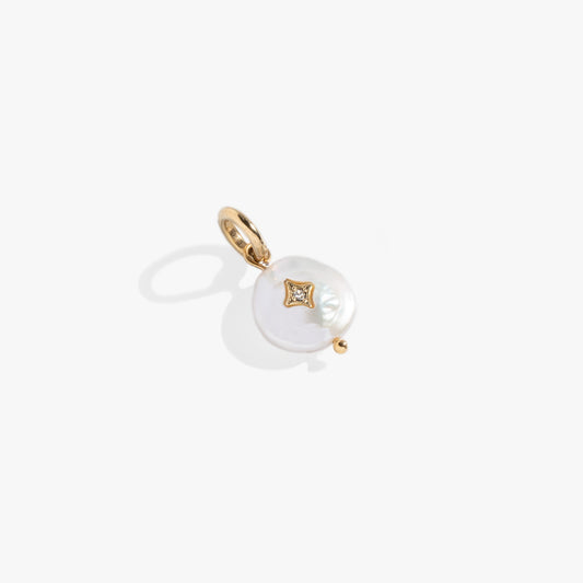 Pearl Interchangeable Charm Stainless Steel Gold